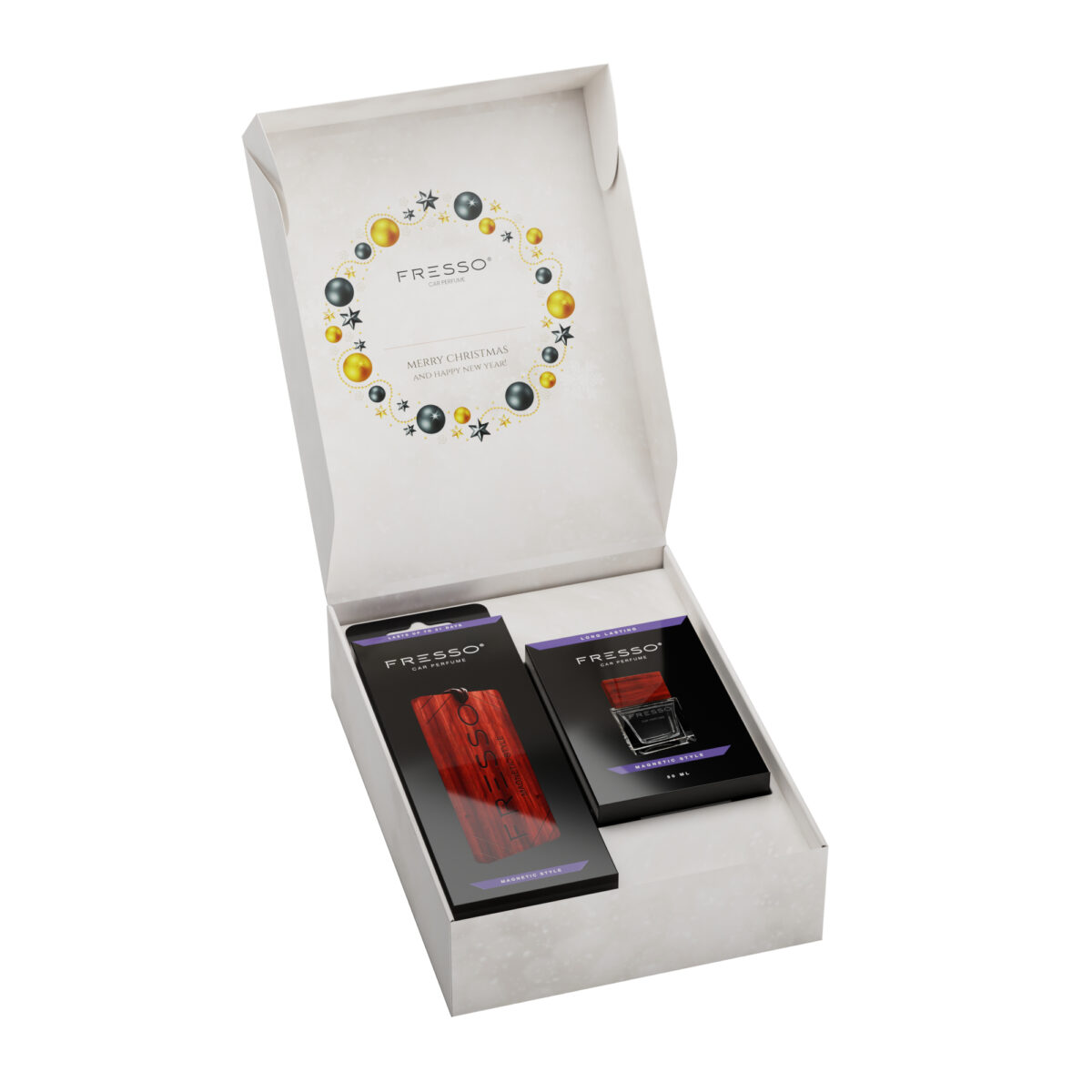 Fresso Mini Gift Box Christmas Edition Magnetic Style – perfumy 50ml + drewniana zawieszka - obrazek 2