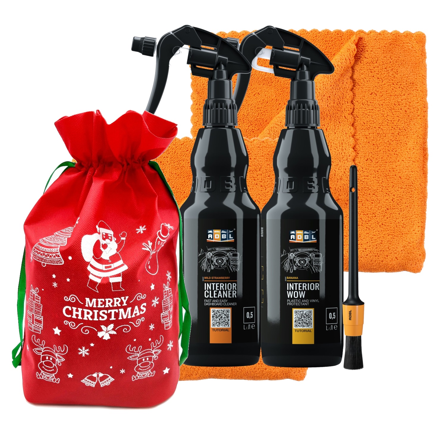 adbl-cleaner500+wow500 ADBL Świąteczny Zestaw do czyszczenia i pielęgnacji wewnętrznych plastików 2x500ml - obrazek 1