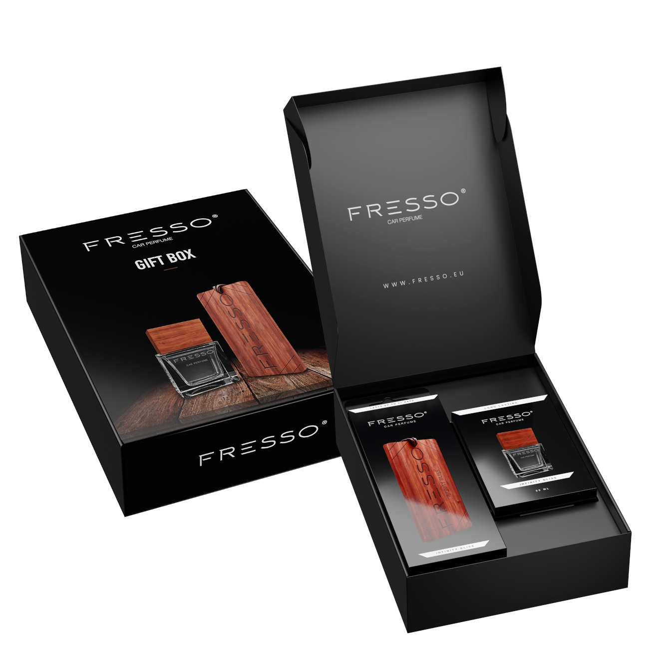 Fresso Mini Gift Box Infinity Bliss – perfumy 50ml + drewniana zawieszka Fresso Mini Gift Box Infinity Bliss – perfumy 50ml + drewniana zawieszka - obrazek 1