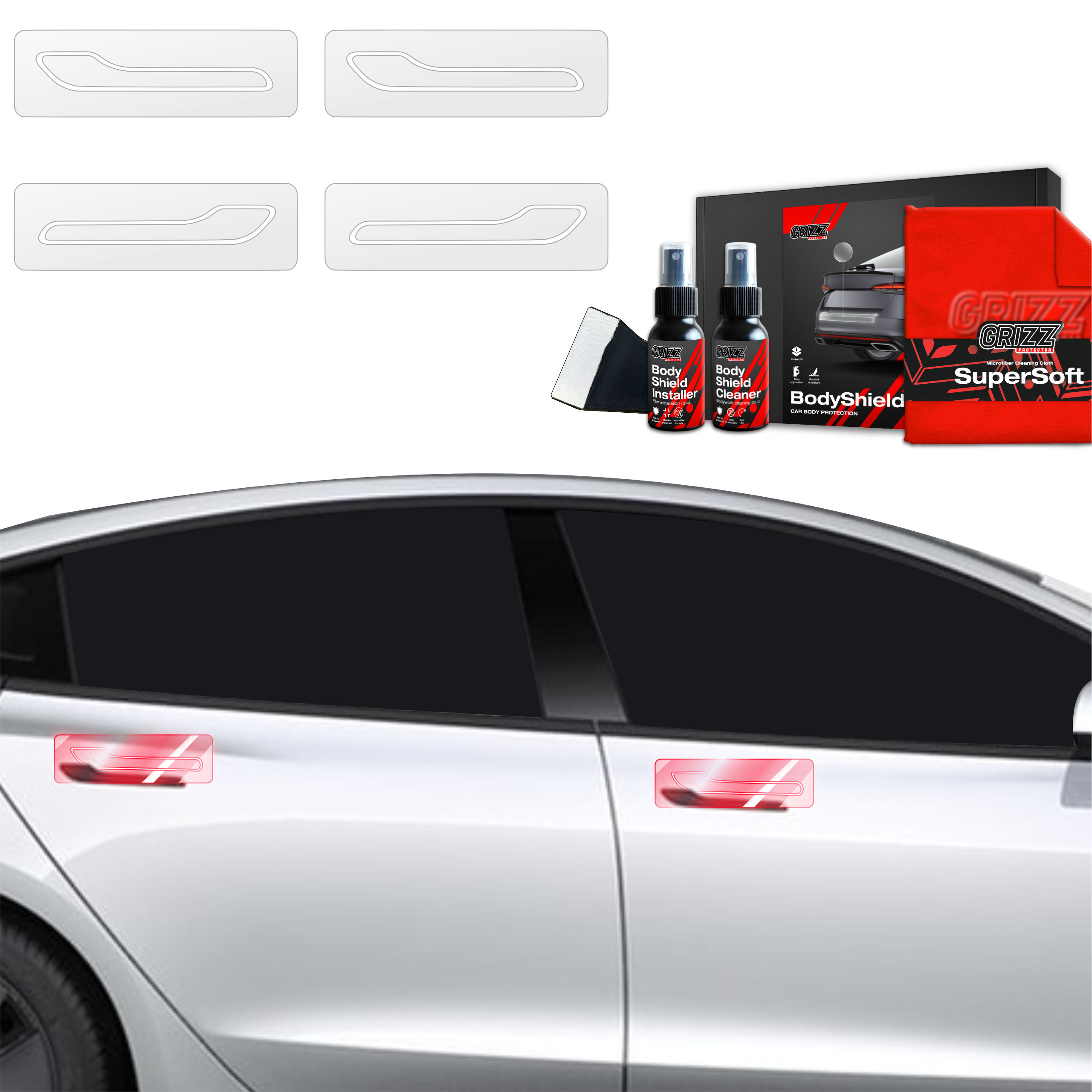 4w1 Folia ochronna na klamki Grizz do Tesla Model 3 (2021-2025)