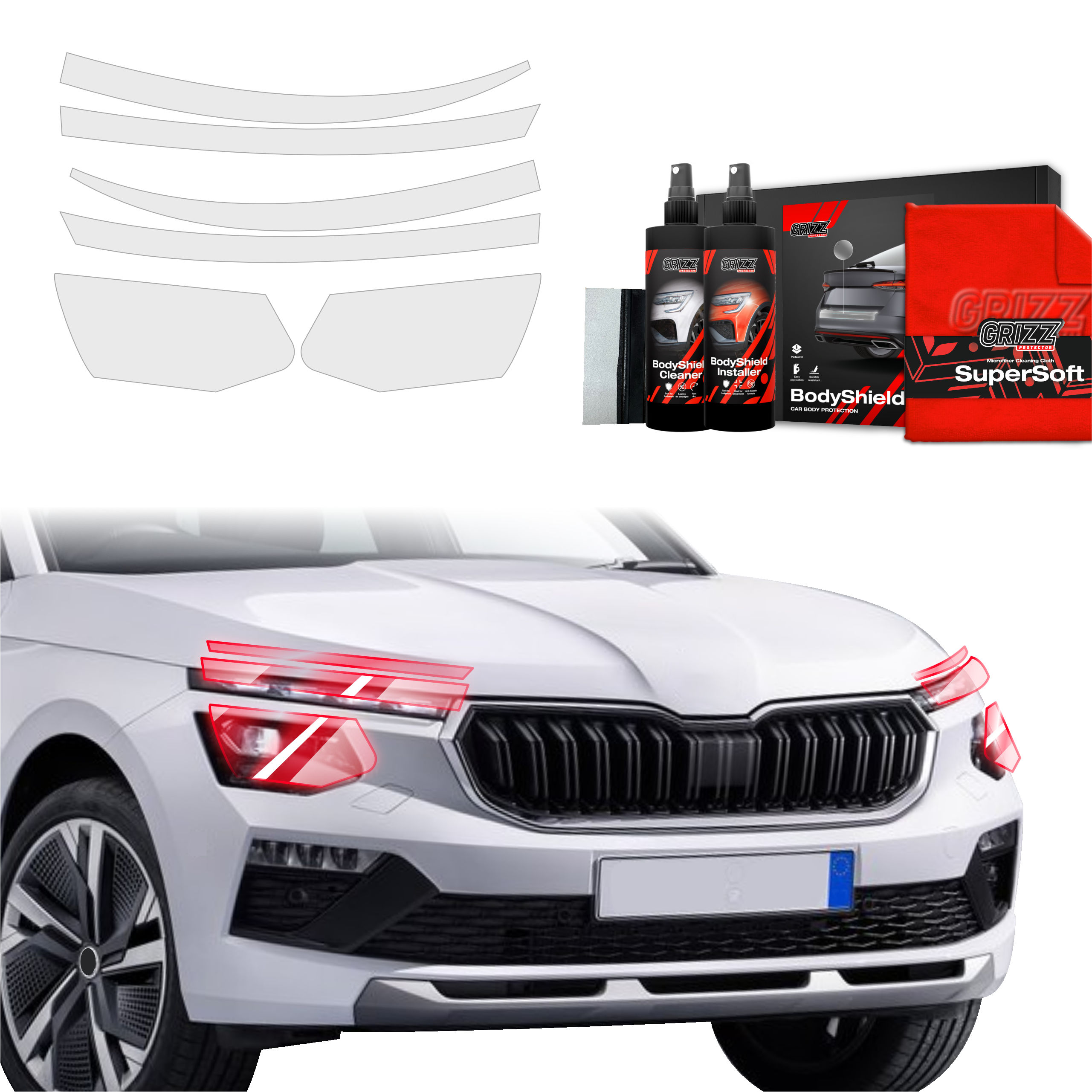 6w1 Folia ochronna na lampy Grizz do Skoda Kamiq (2024-2026)