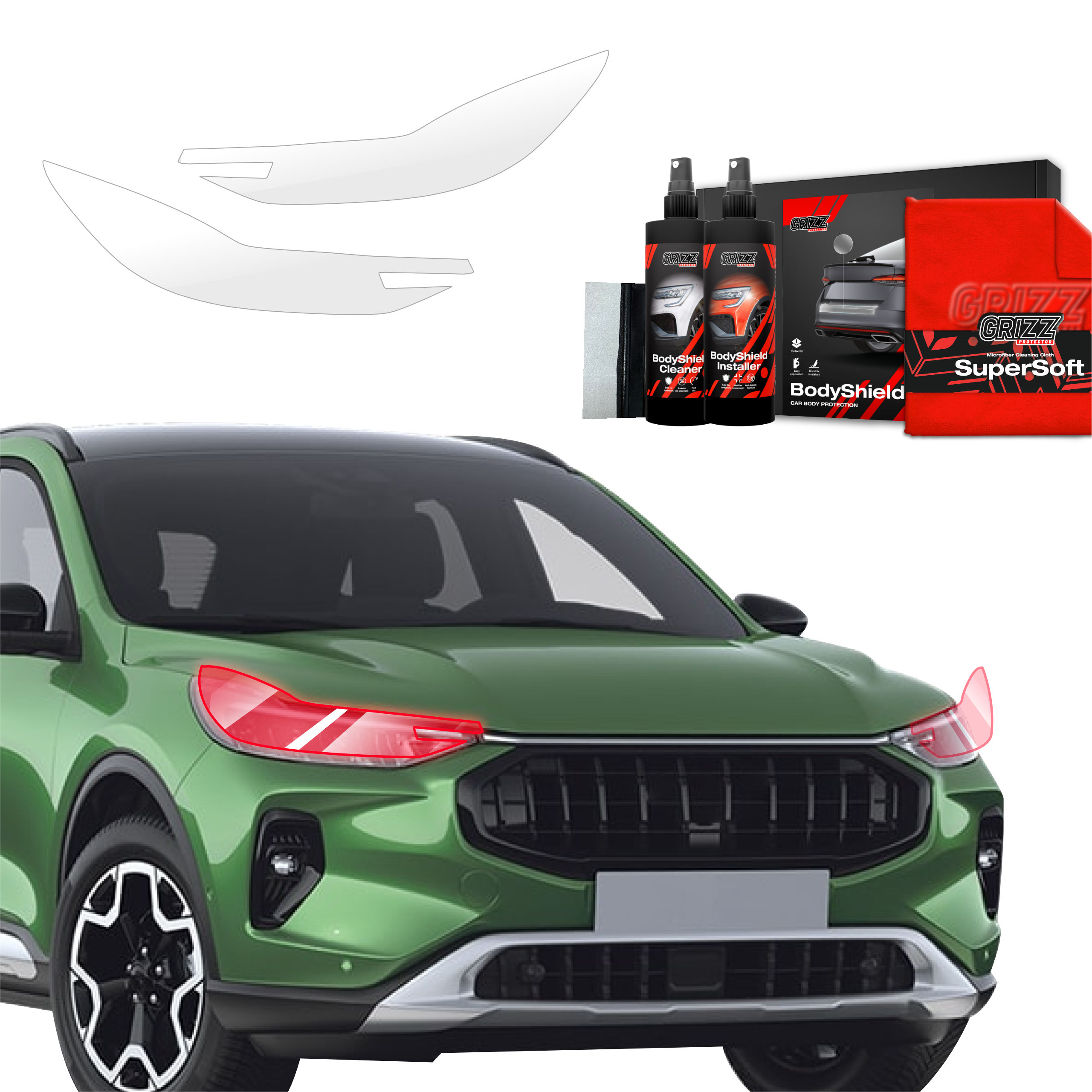 2w1 Folia ochronna na lampy Grizz do Ford Kuga Titanium Facelift (2024-2026)