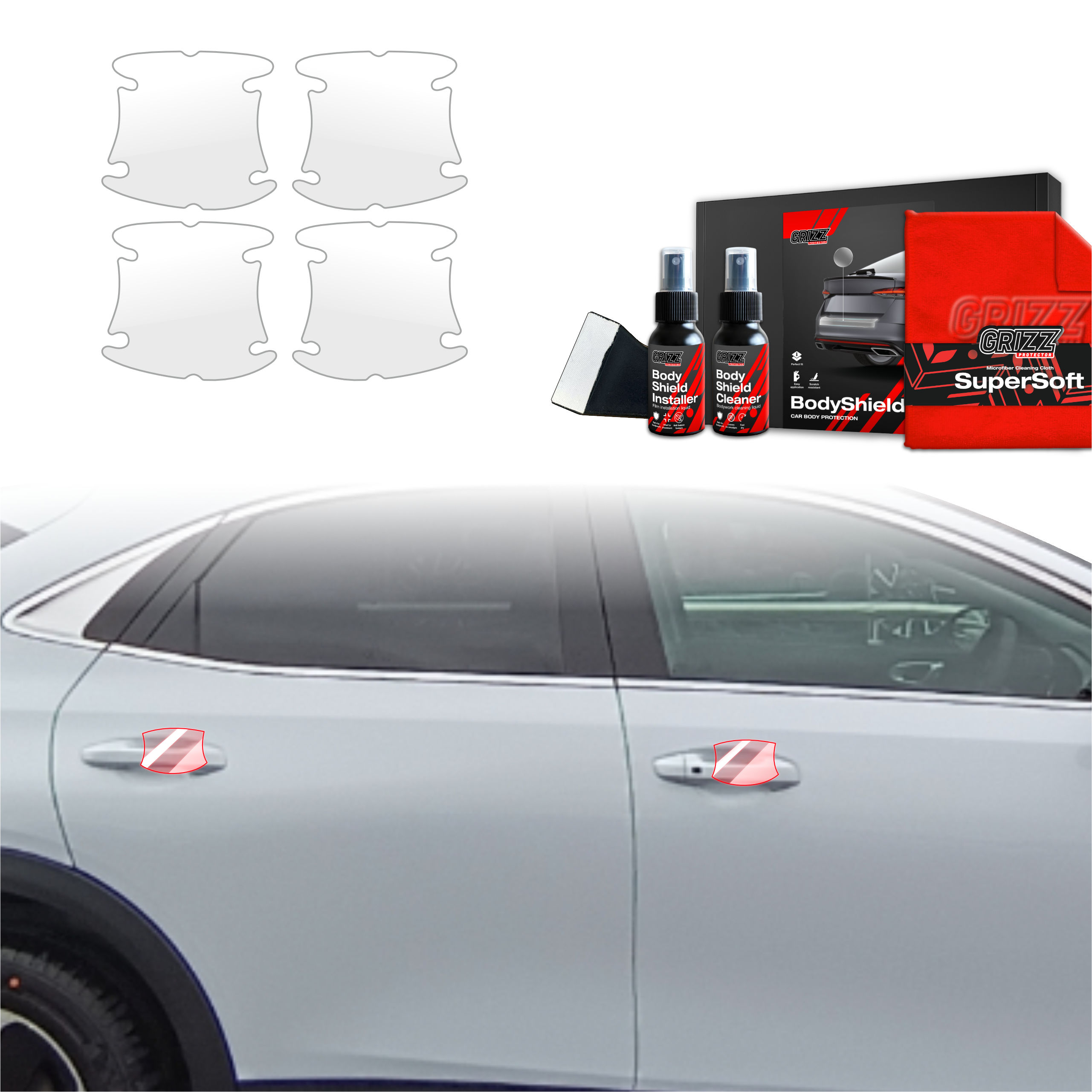 4w1 Folia ochronna pod klamki Grizz do Kia XCeed (2022-2025)