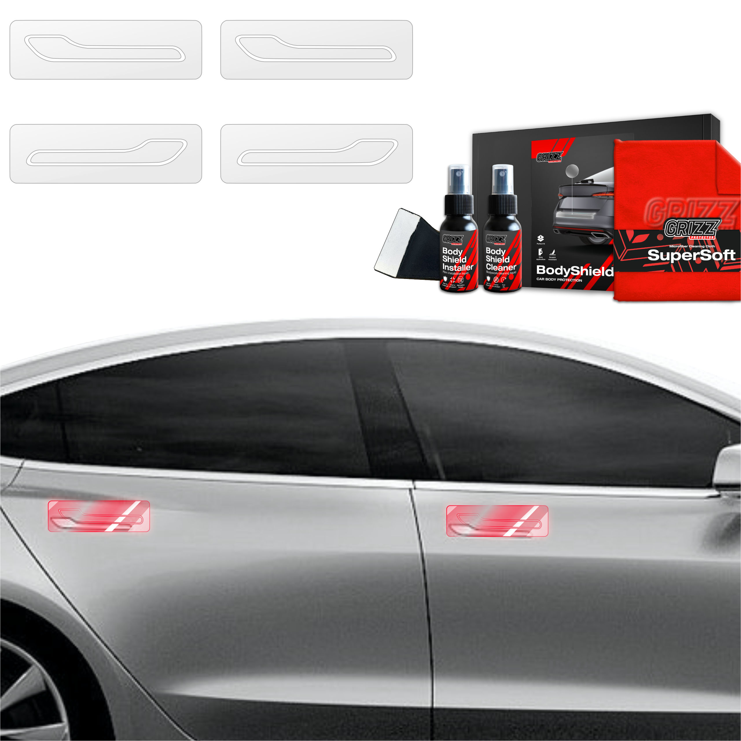 4w1 Folia ochronna na klamki Grizz do Tesla Model 3 (2017-2020)
