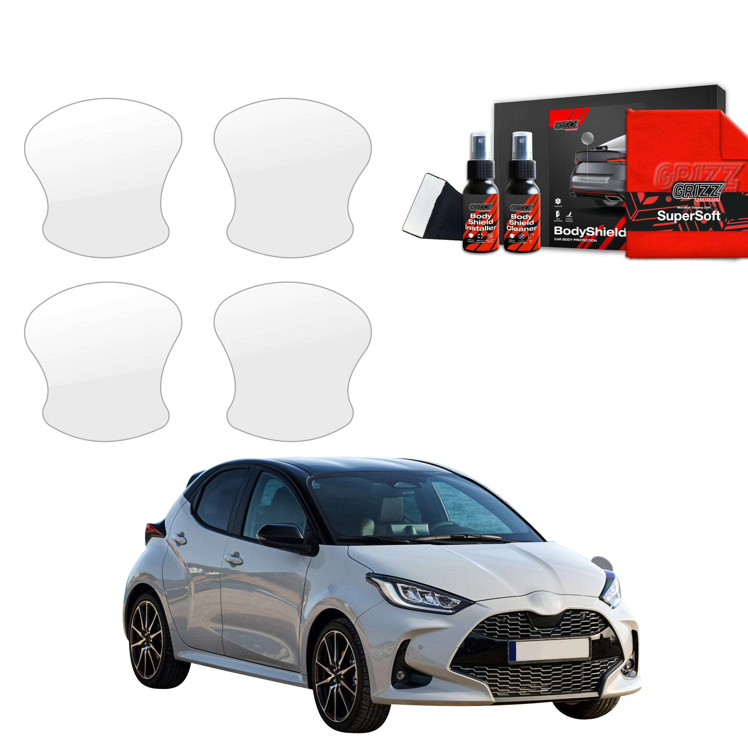 4w1 Folia ochronna pod klamki Grizz do Toyota Yaris HEV (2020-2026)