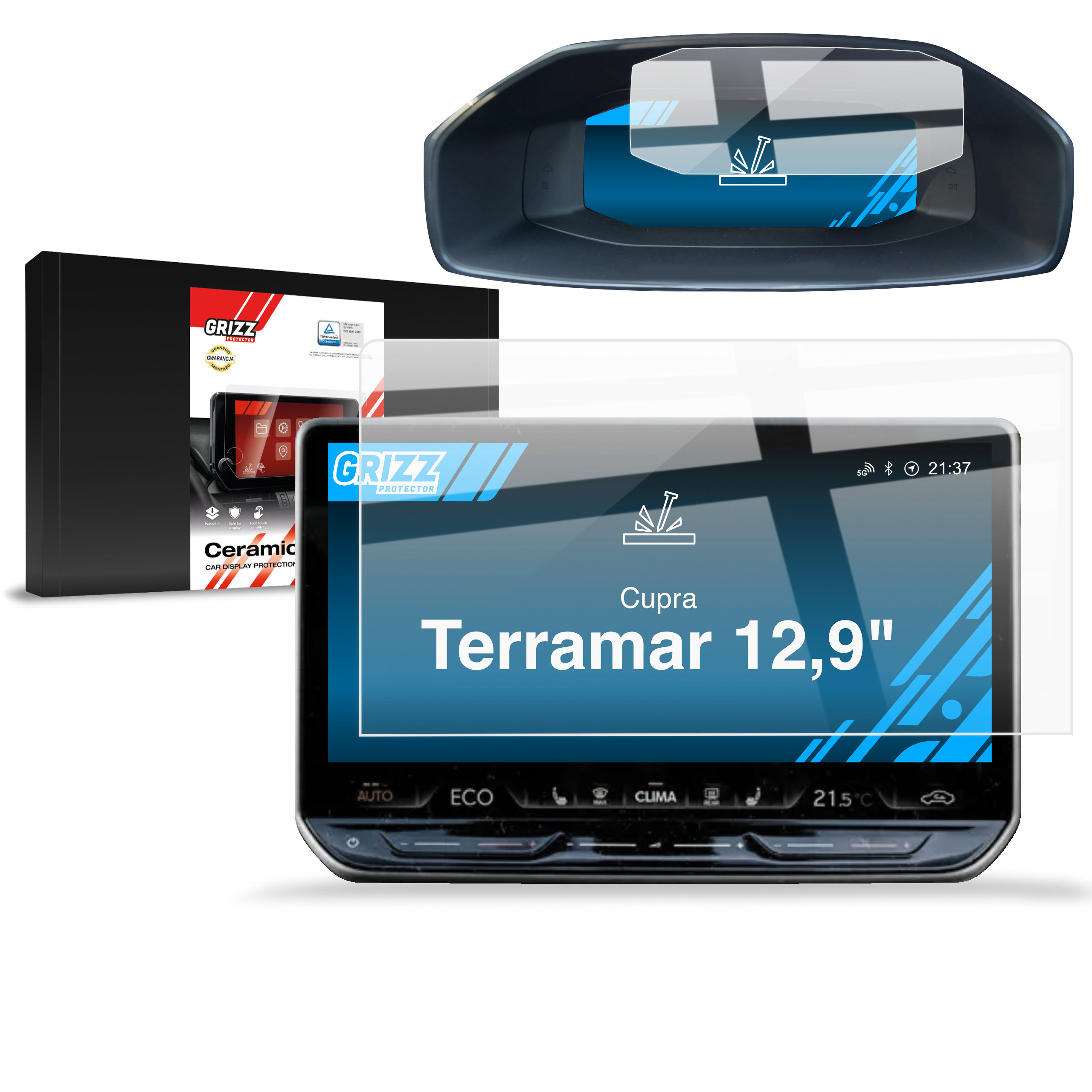 Folia ceramiczna 2w1 Grizz do Cupra Terramar 12,9“ (2024-2026)