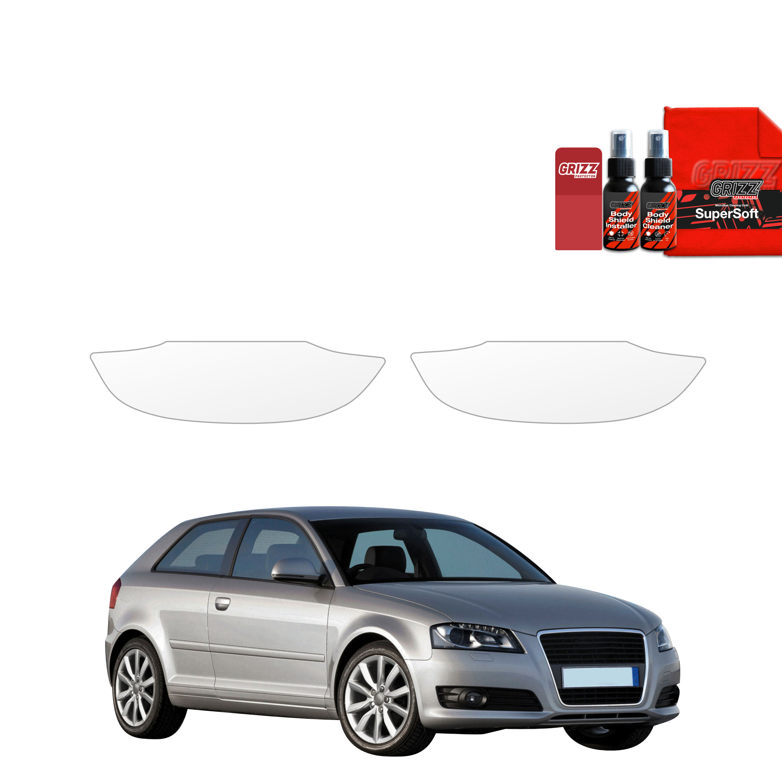 2w1 Folia ochronna pod klamki Grizz do Audi A3 8P Hatchback 3D Facelift (2008-2013)