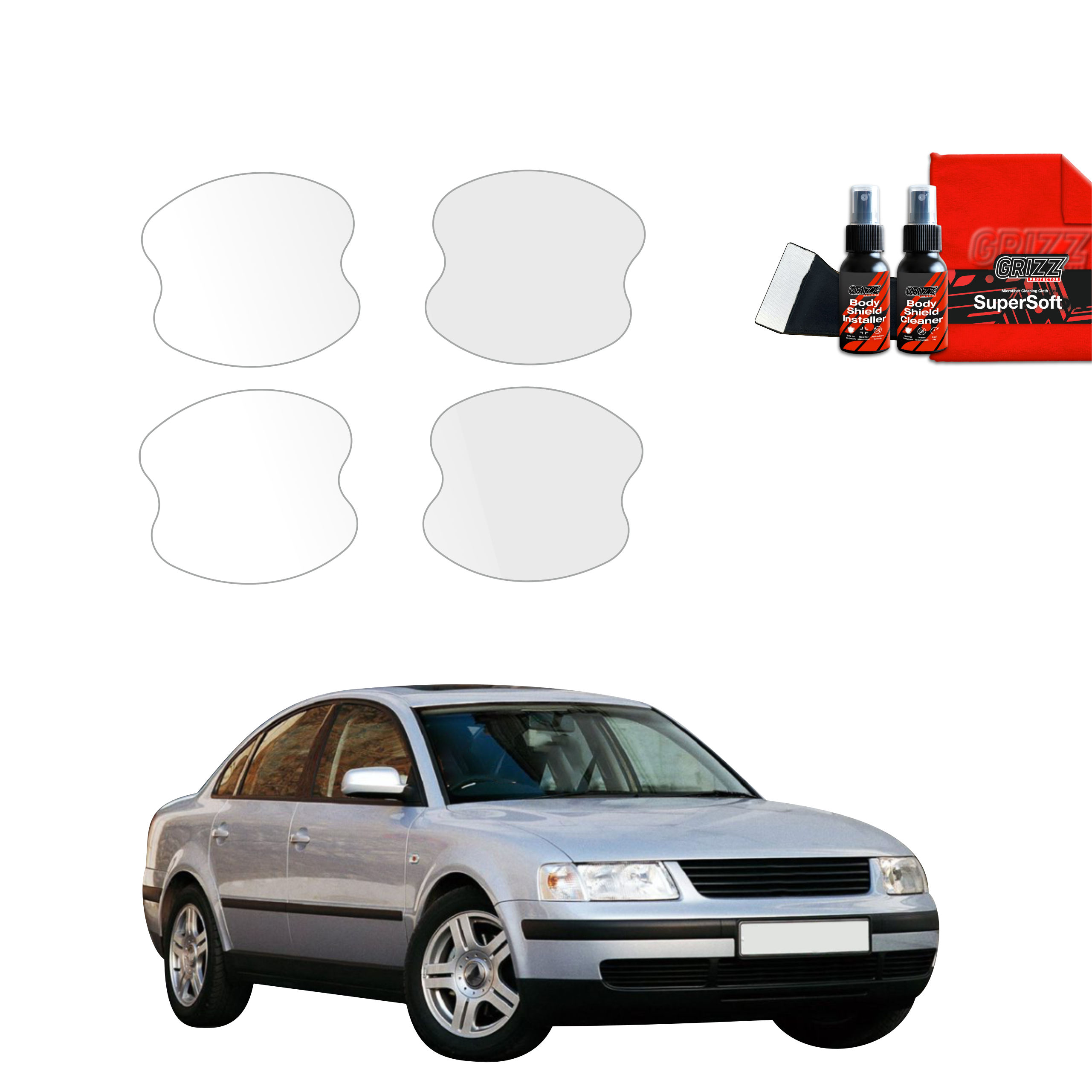 4w1 Folia ochronna pod klamki Grizz do Volkswagen Passat B5 Sedan (1996-2000)