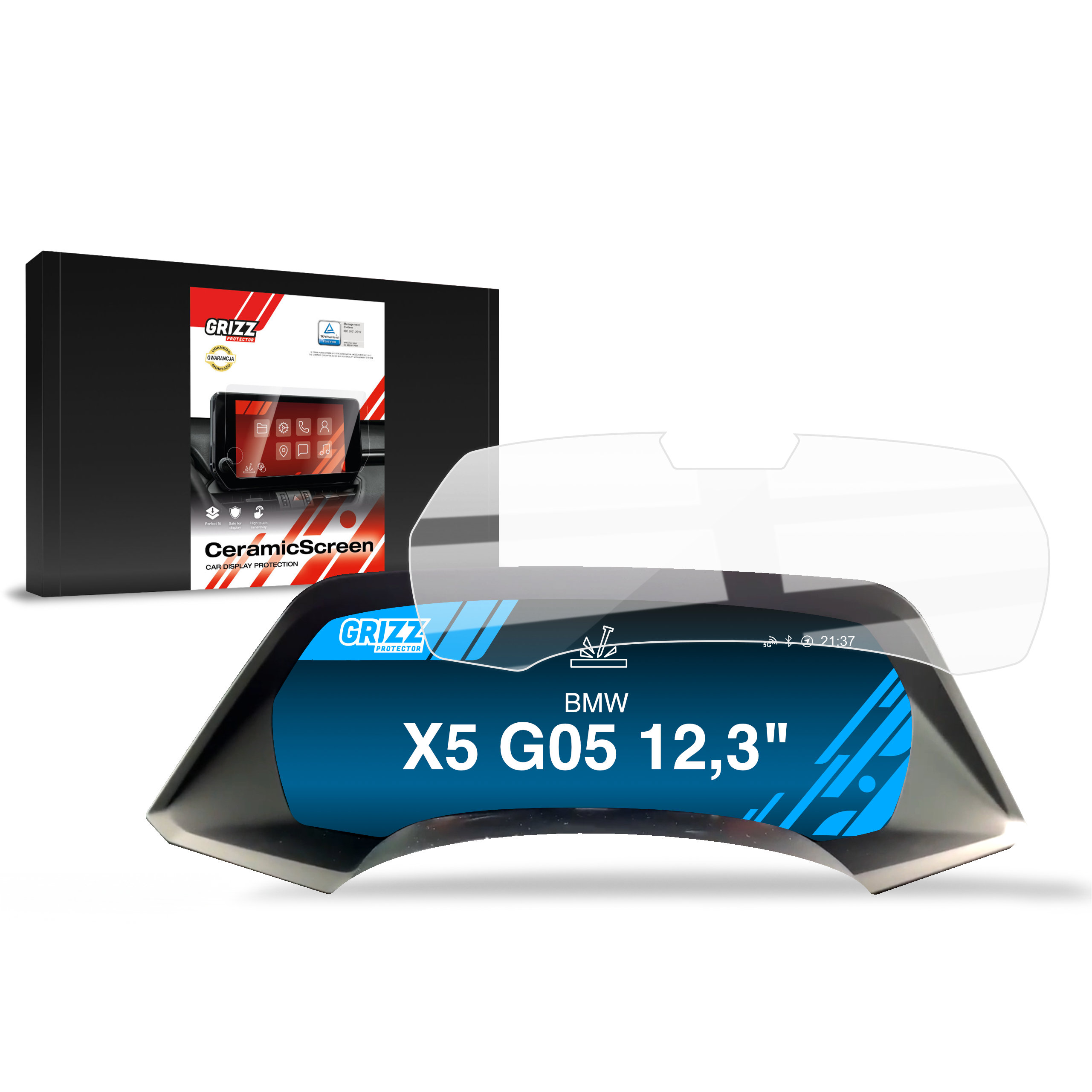 Folia ceramiczna Grizz do BMW X5 G05 Live Cockpit Sensor 12,3" (2018-2023)