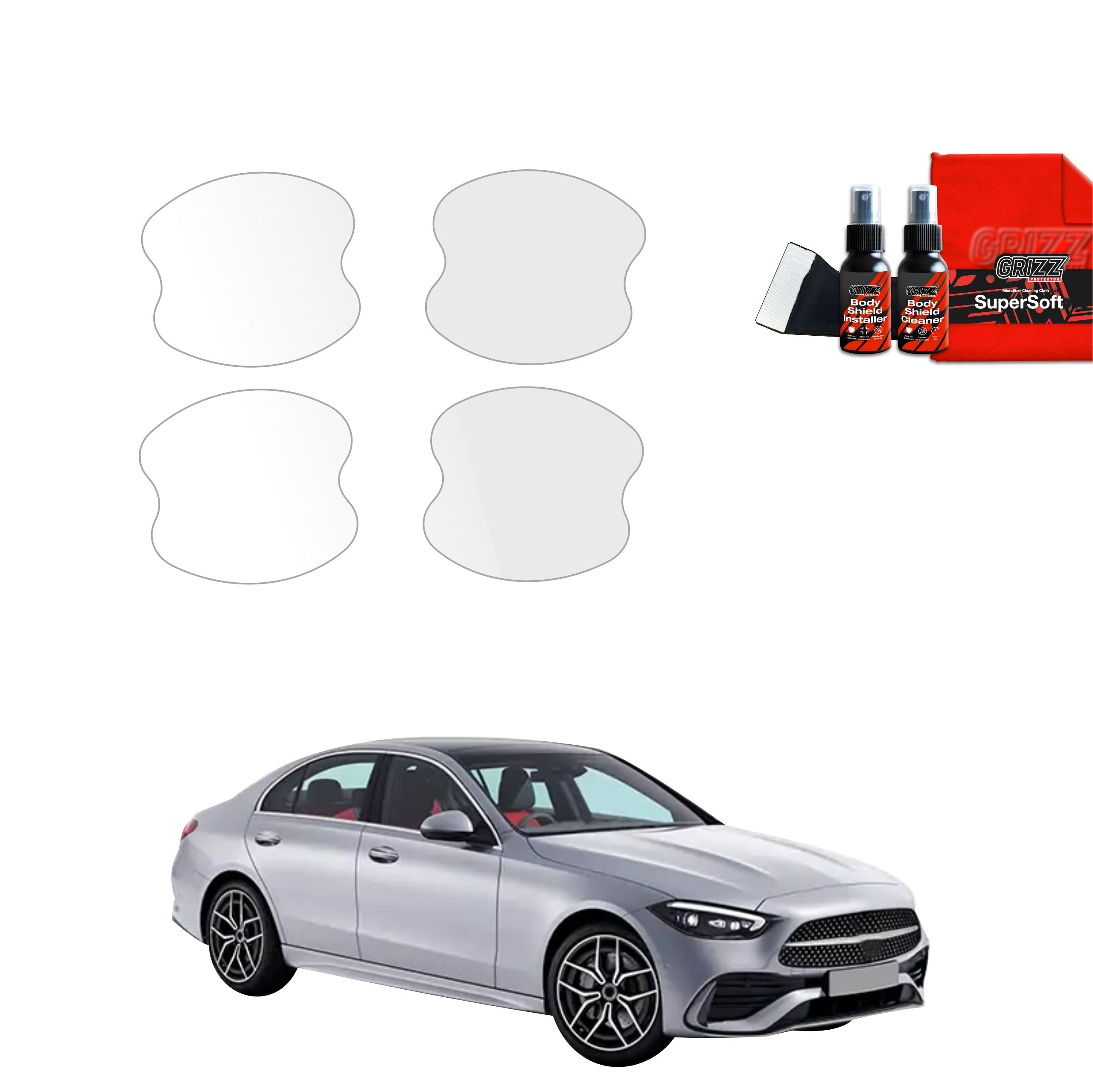 4w1 Folia ochronna pod klamki Grizz do Mercedes C Klasa (2021-2026)