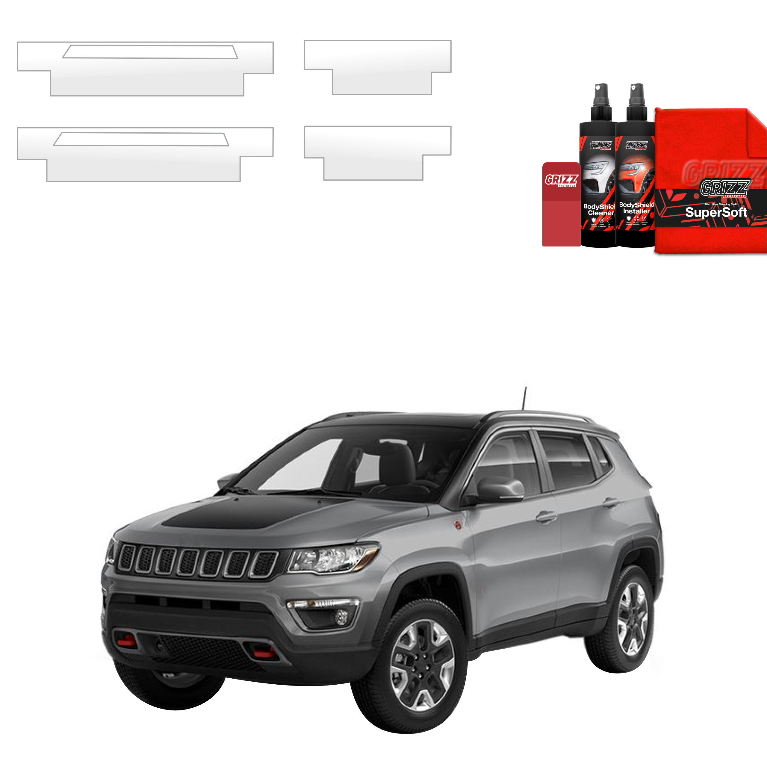 4w1 Folia ochronna na progi Grizz do Jeep Compass (2020-2024)