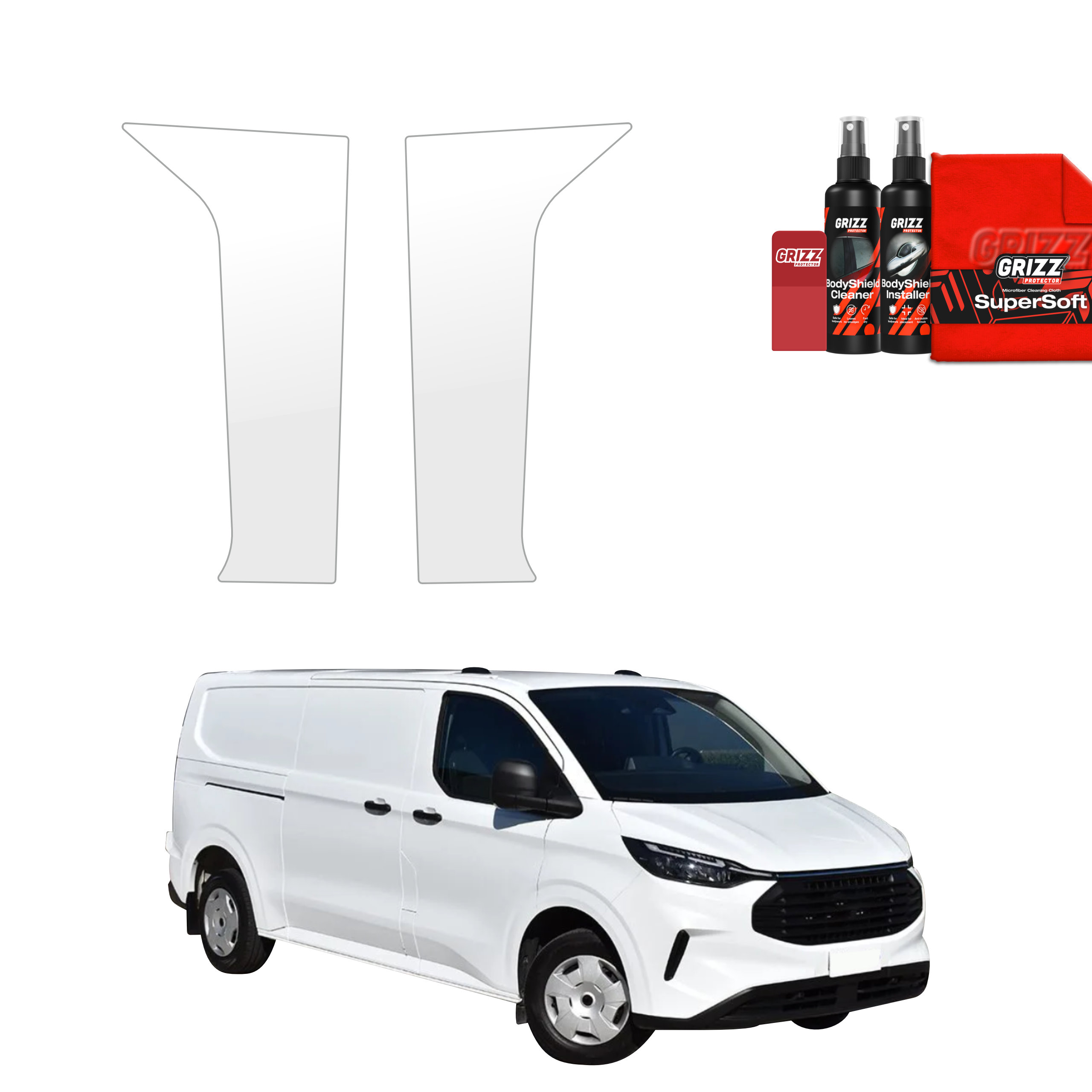 2w1 Folia ochronna na słupki Grizz do Ford Custom (2023-2026)