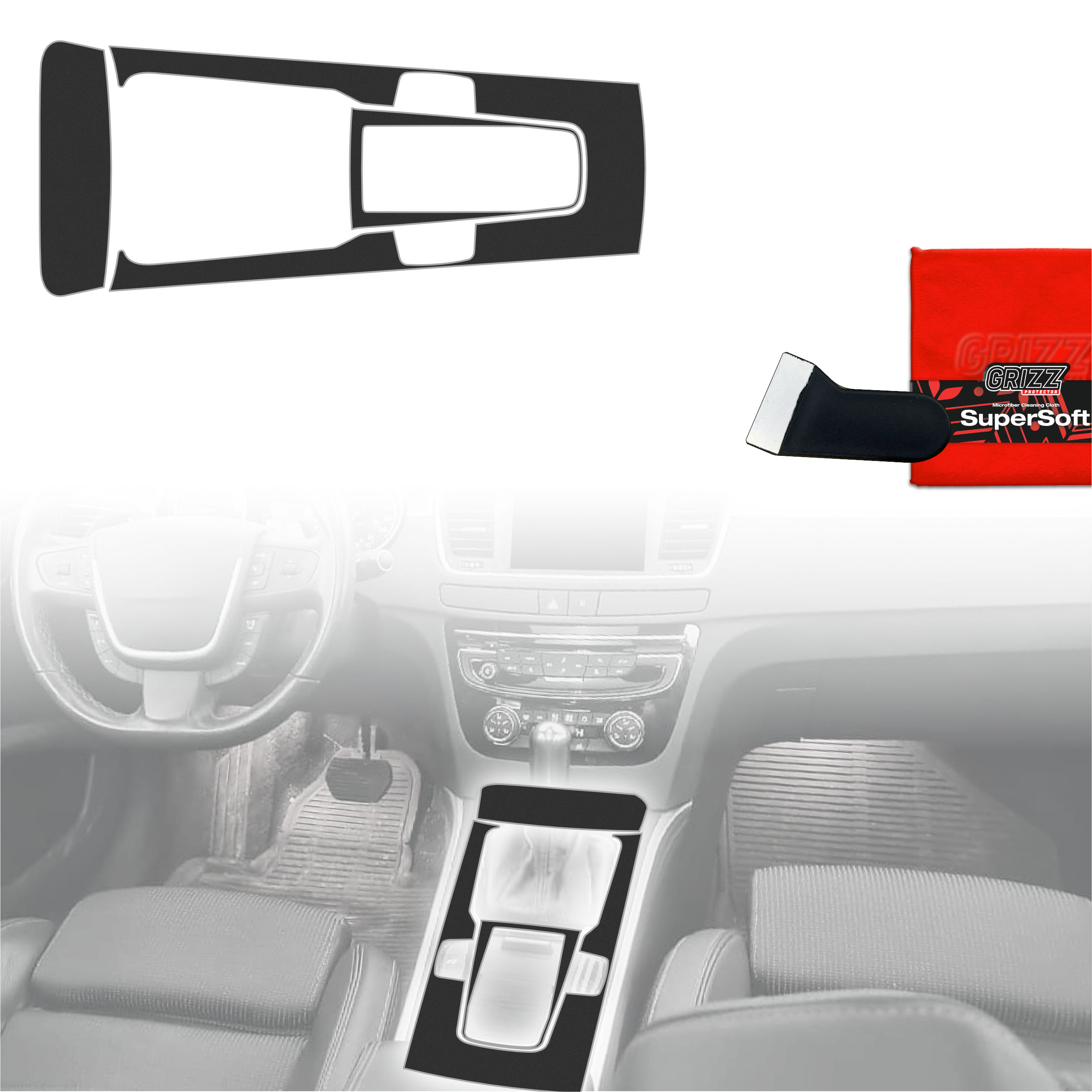 Folia do wnętrza Peugeot 508 (2010-2018) GRIZZ 3w1 Czarna Antyodciskowa