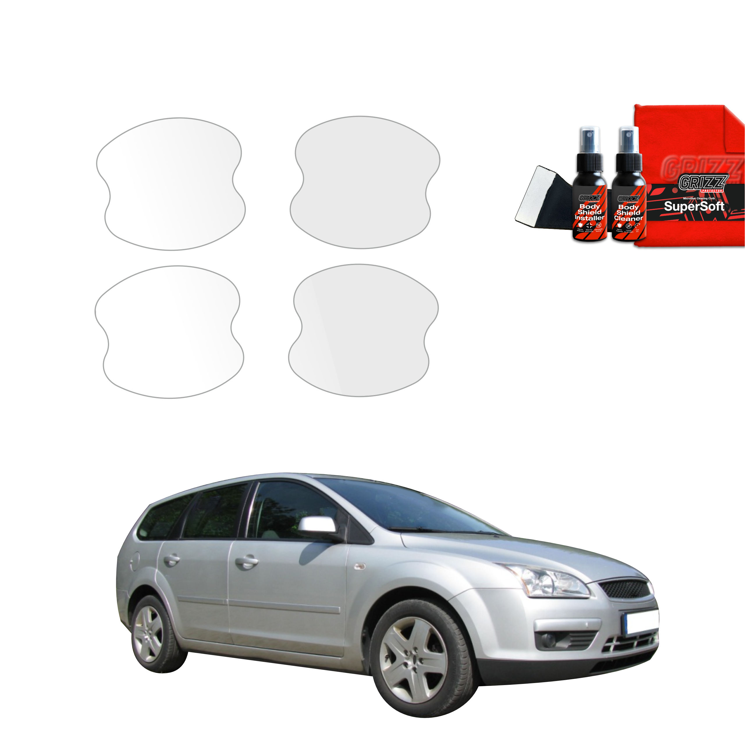 4w1 Folia ochronna pod klamki Grizz do Ford Focus Mk2 Kombi (2004-2007)