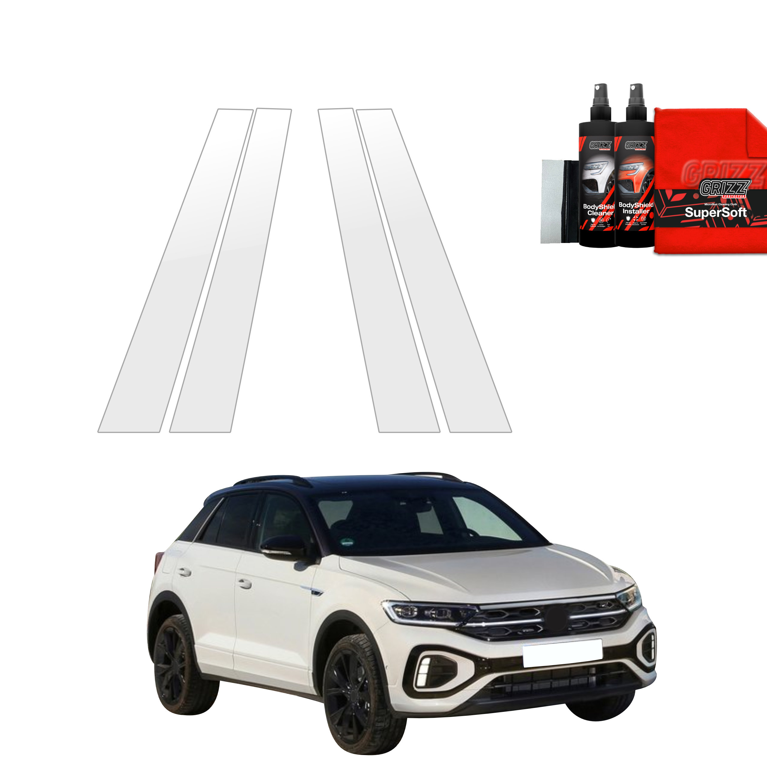 4w1 Folia ochronna na słupki Grizz do Volkswagen T-Roc (2021-2025)