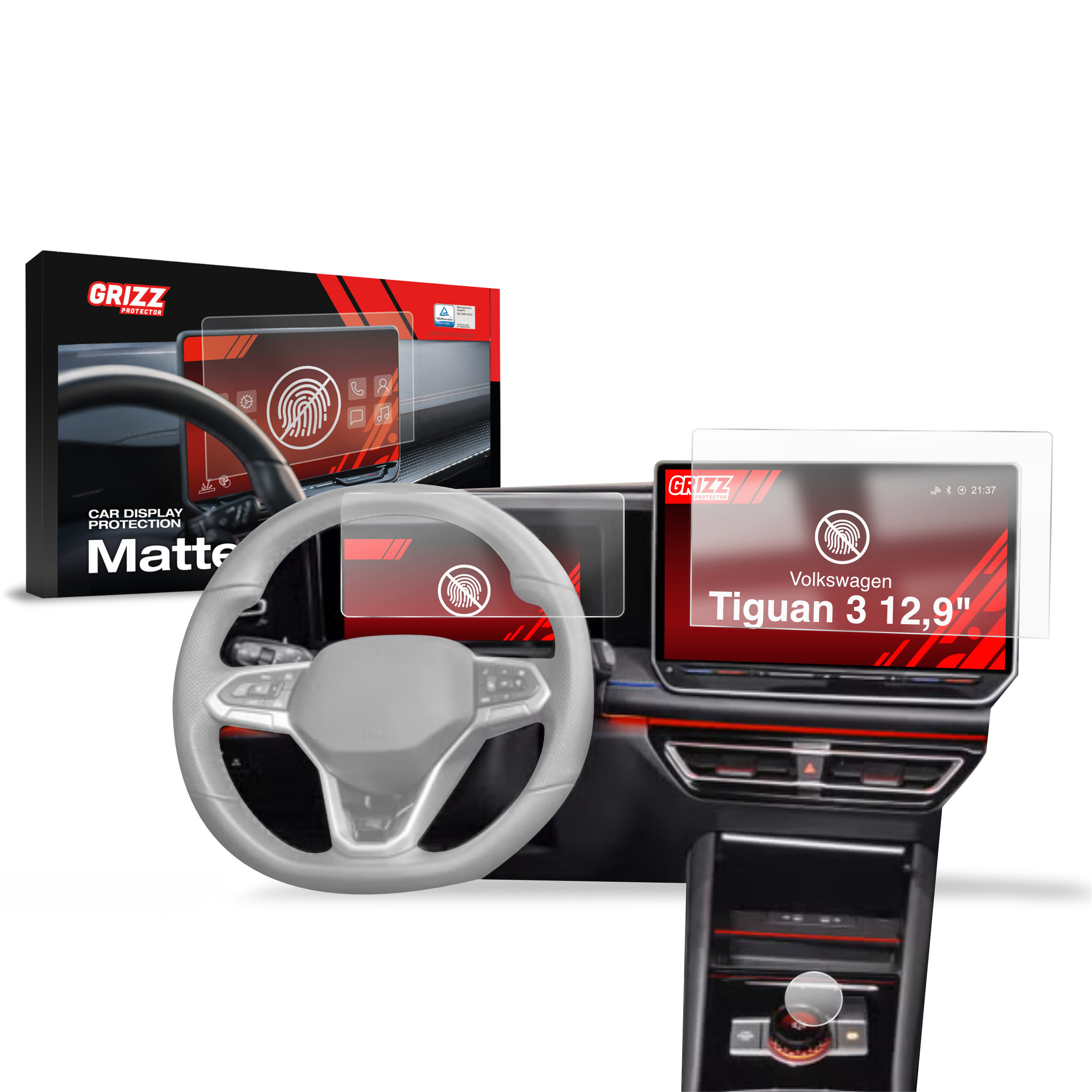 Folia antyodciskowa 3w1 Grizz do Volkswagen VW Tiguan 3 12,9" (2024-2026)