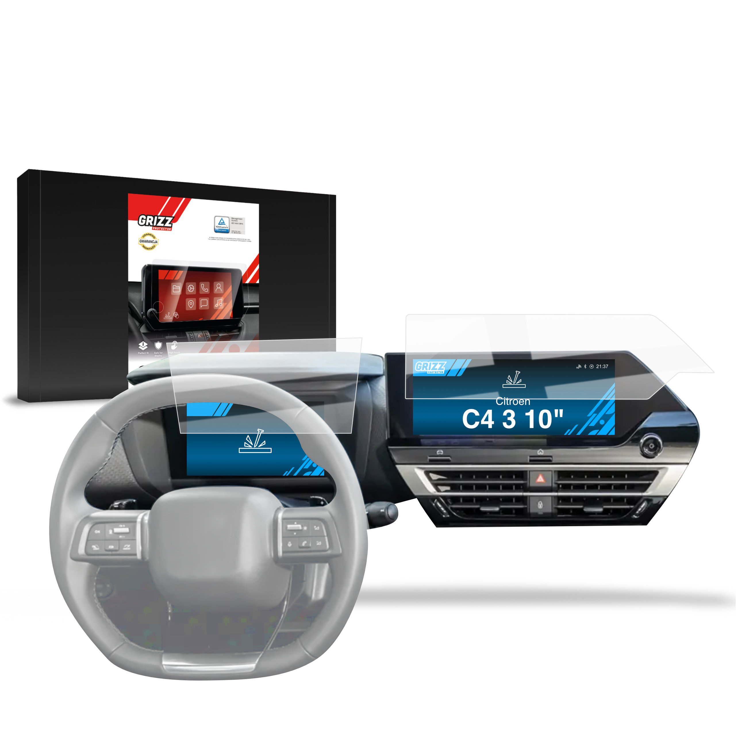 Folia ceramiczna 2w1 Grizz do Citroen C4 3 10" (2021-2025)