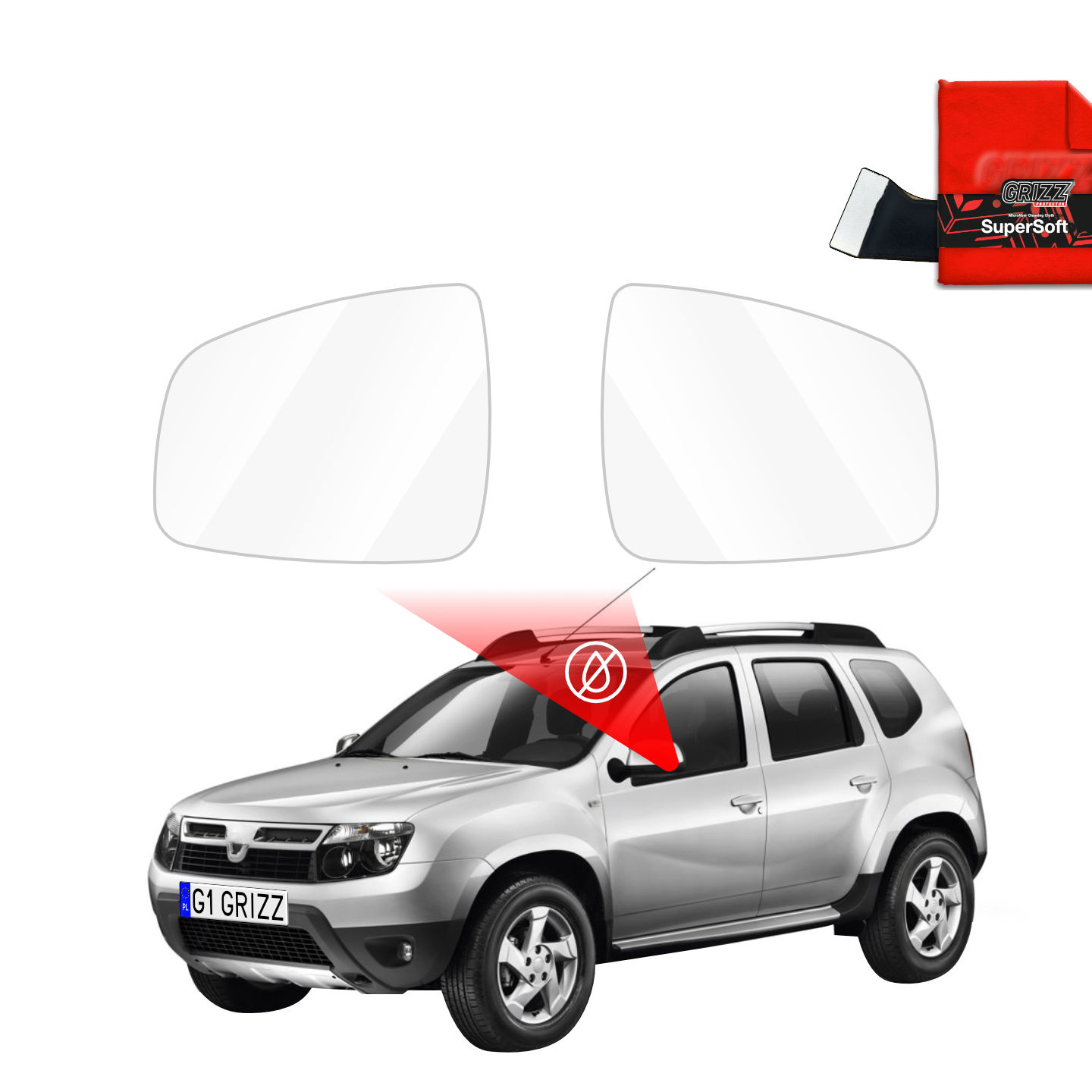 Folia przeciwdeszczowa na lusterka do Dacia Duster (2013-2017)