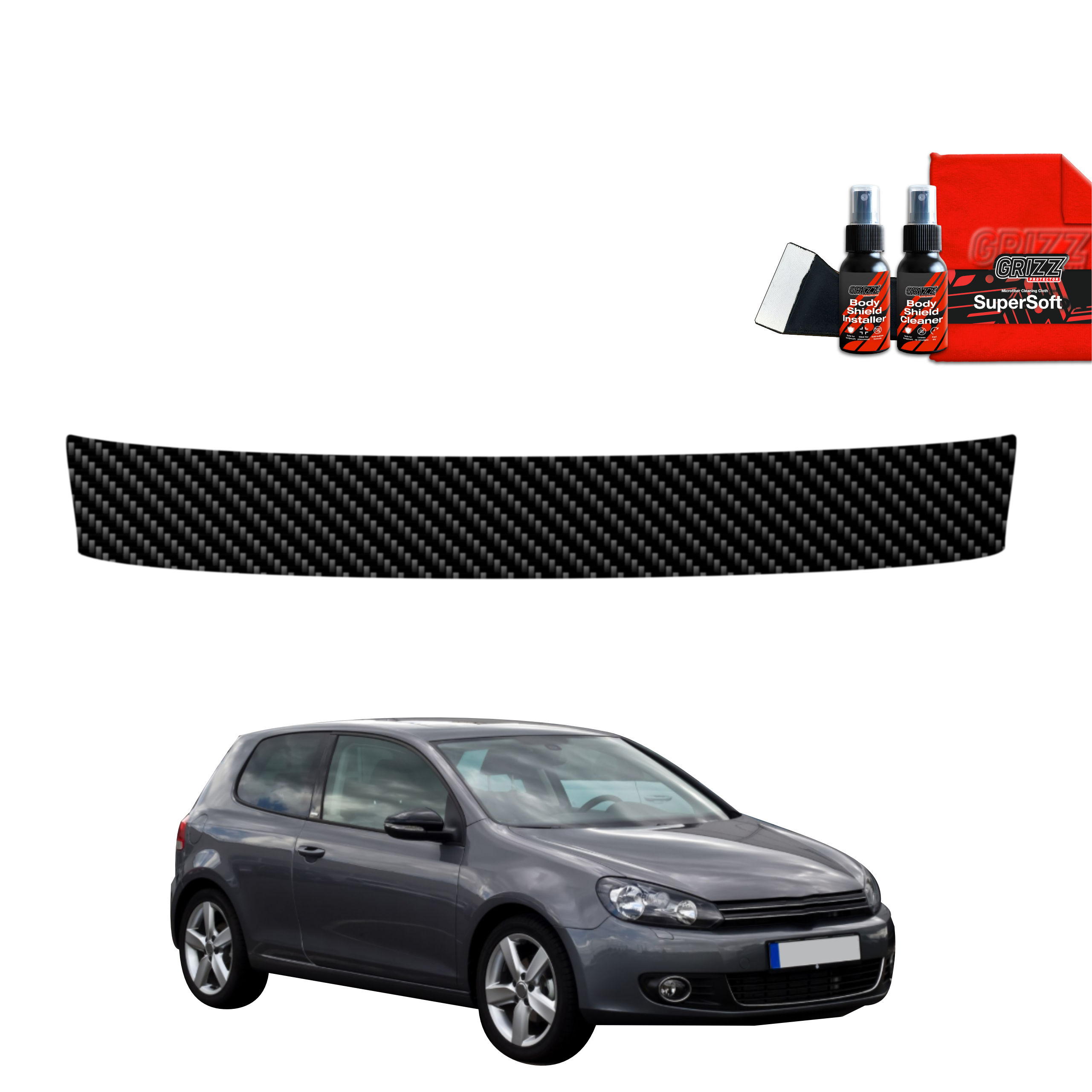 Folia karbonowa na próg bagażnika do Volkswagen Golf 6 Hatchback 3D (2008-2012)