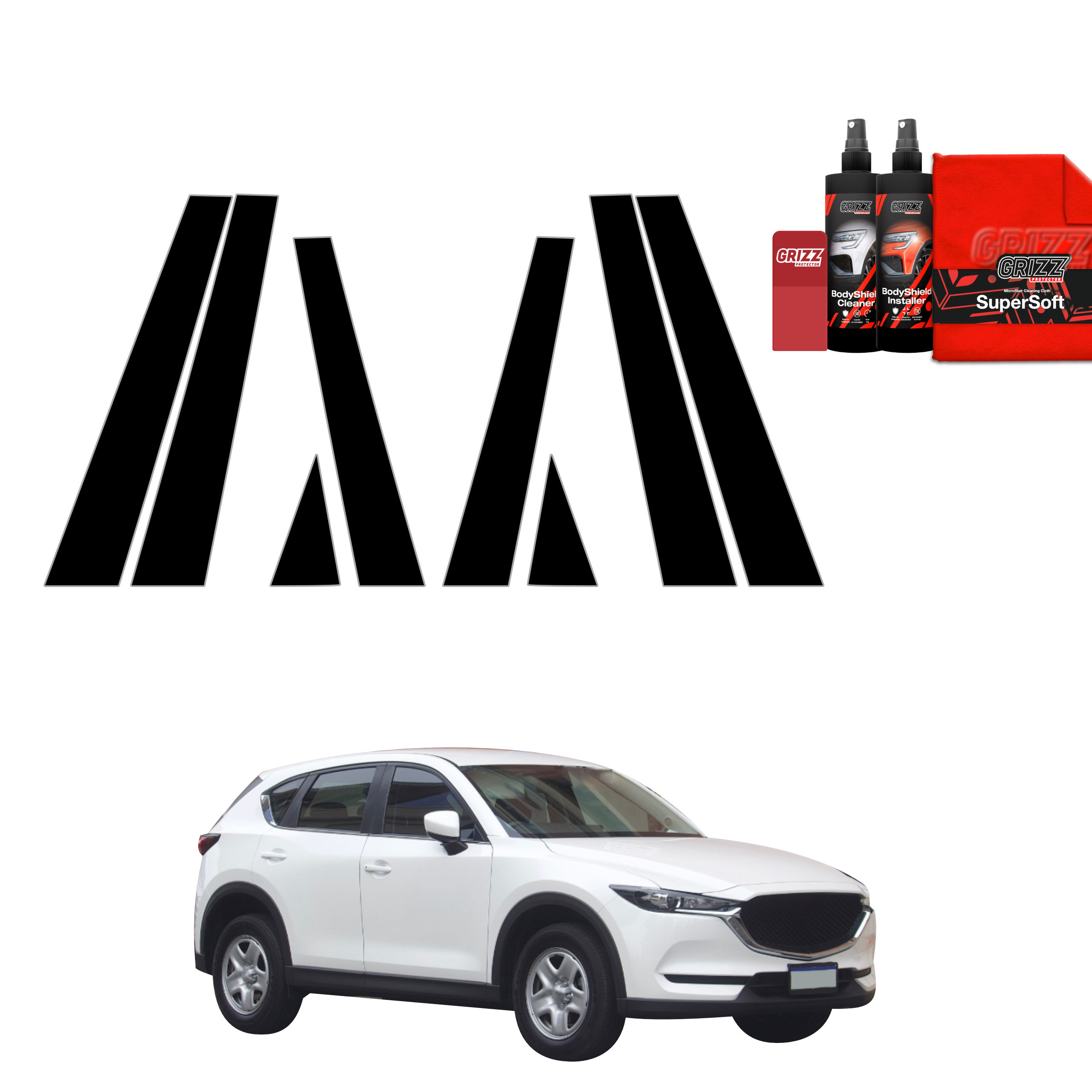 8w1 Czarna folia na słupki do Mazda CX5 KF (2016-2026)