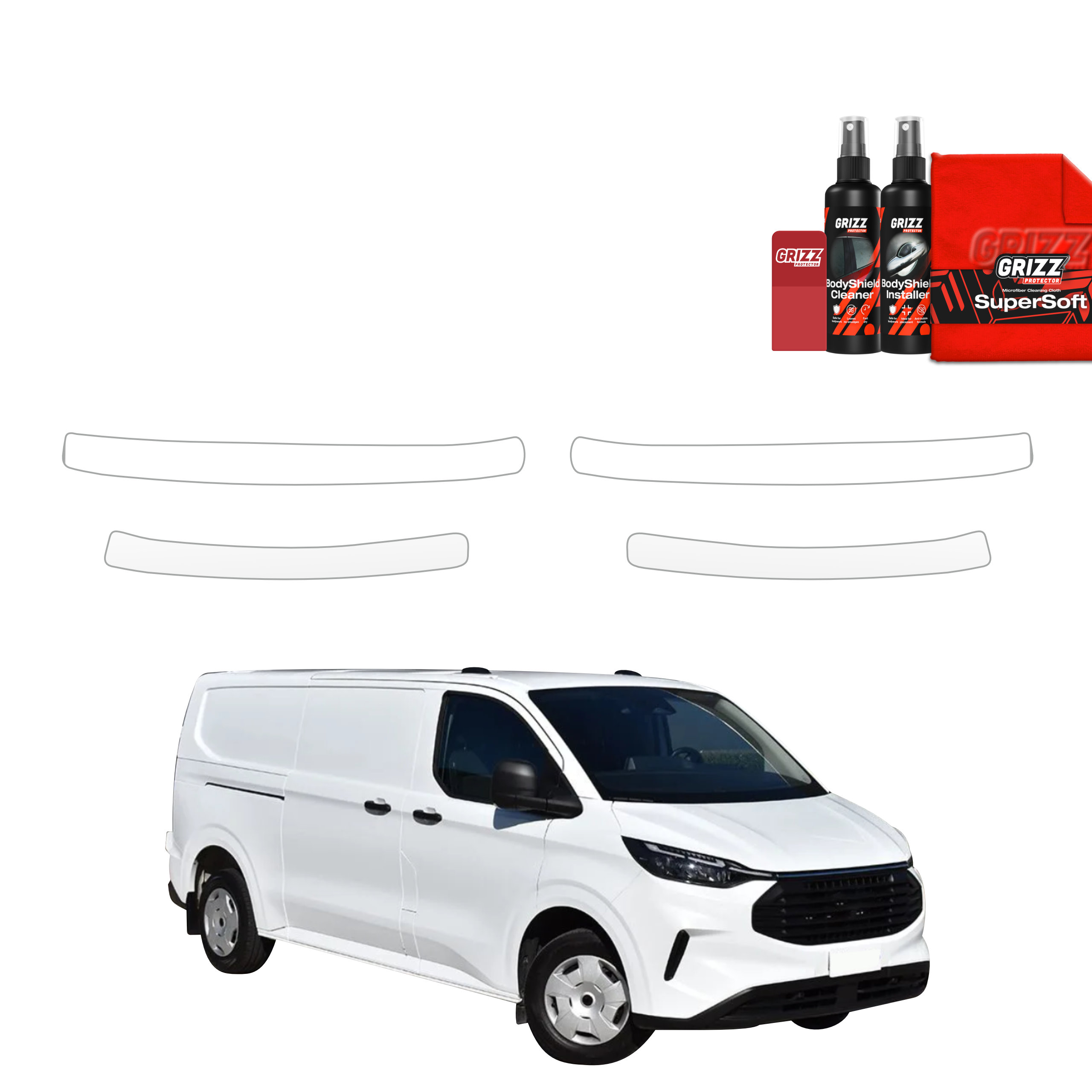 4w1 Folia ochronna na progi Grizz do Ford Custom (2023-2026)