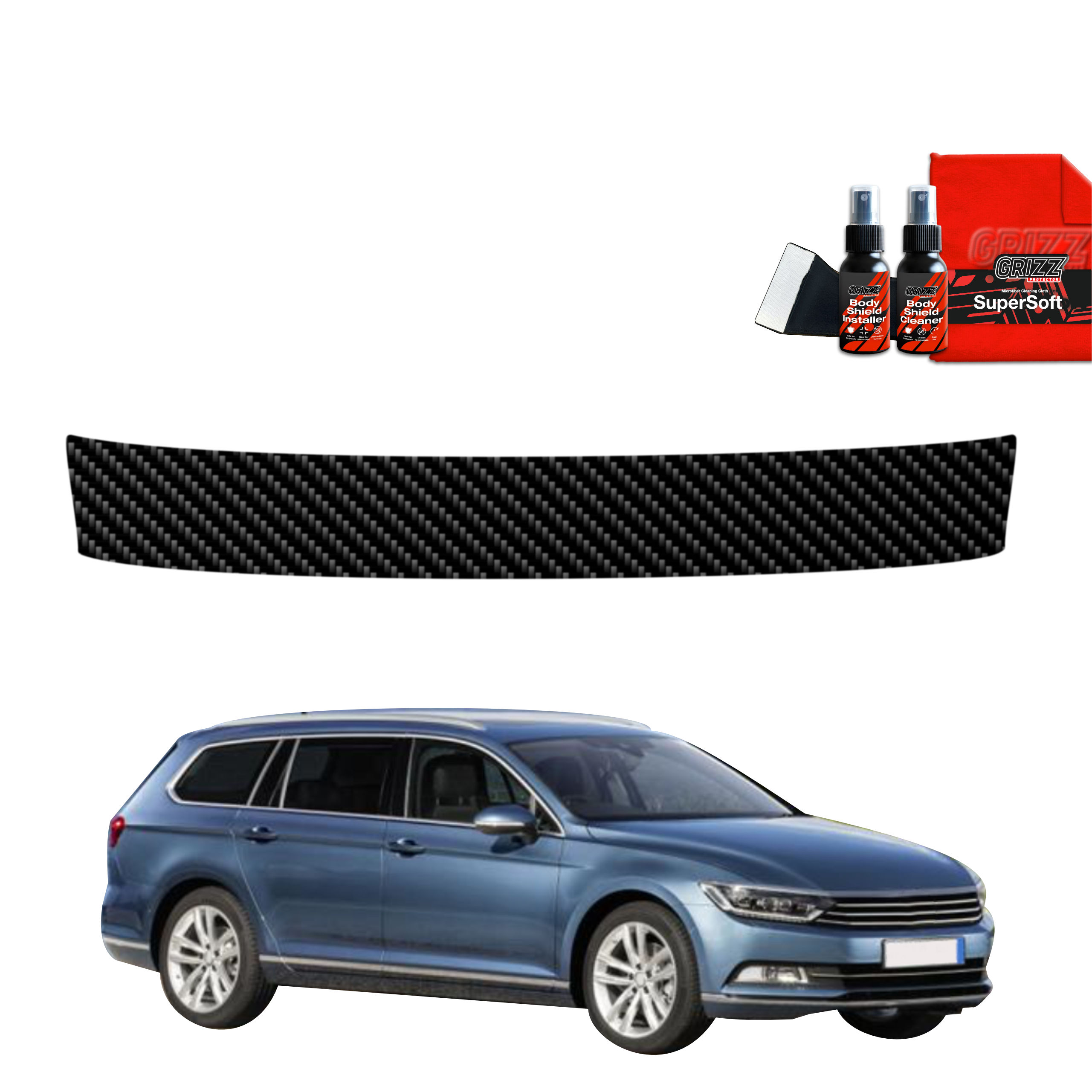 Folia karbonowa na próg bagażnika do Volkswagen Passat B8 Kombi (2014-2022)