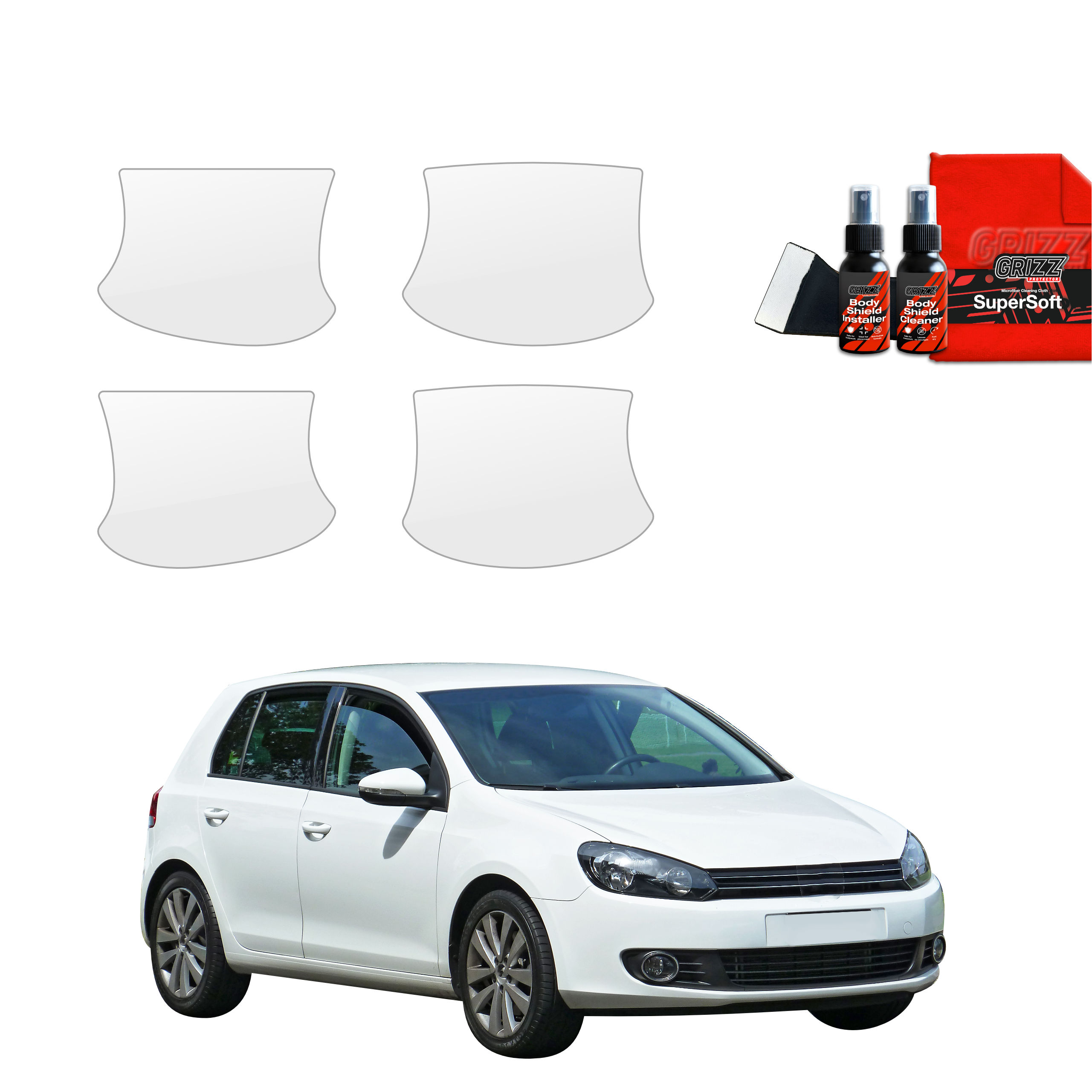 4w1 Folia ochronna pod klamki Grizz do Volkswagen Golf 6 Hatchback 5D (2008-2013)