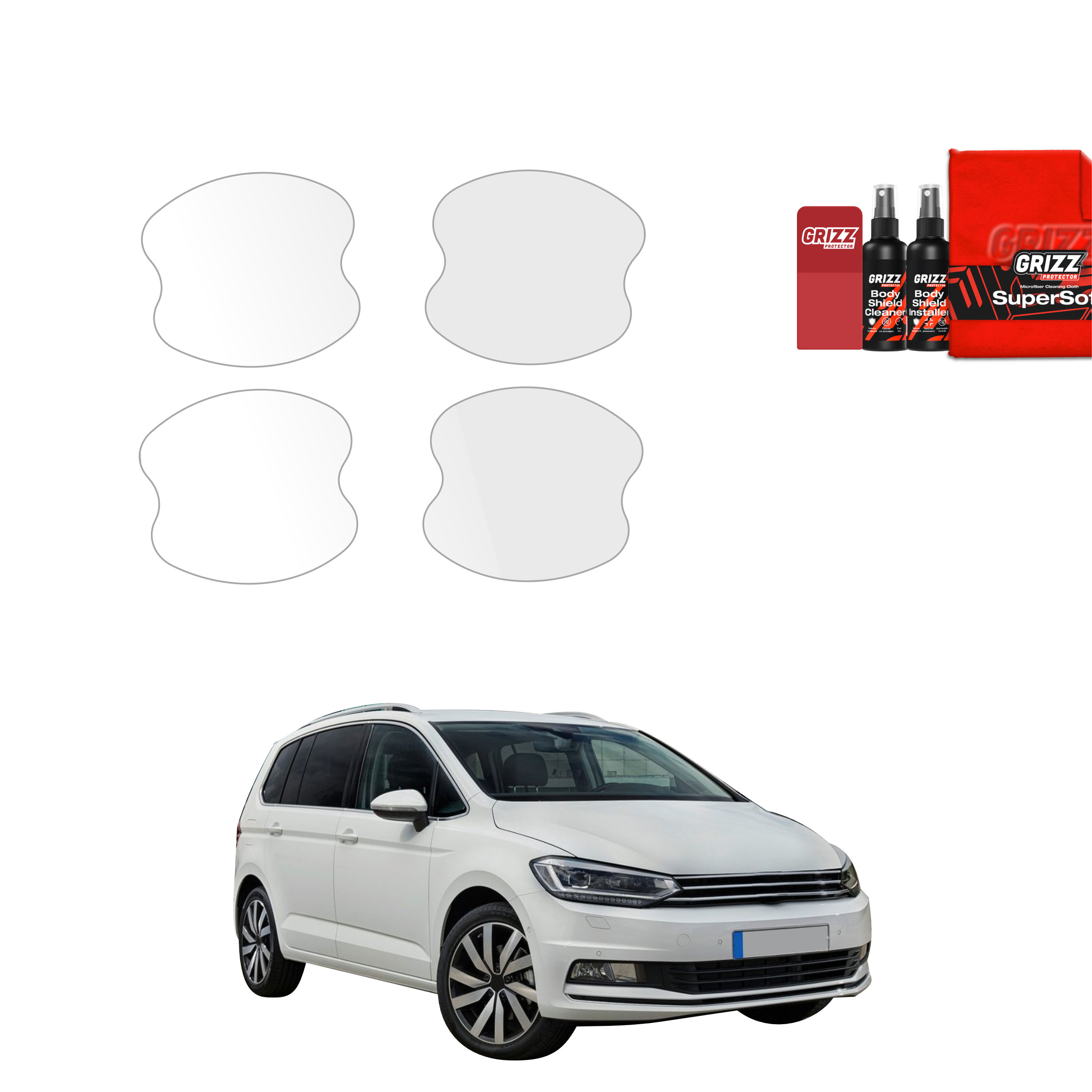 4w1 Folia ochronna pod klamki Grizz do Volkswagen Touran II MPV 5D (2016)