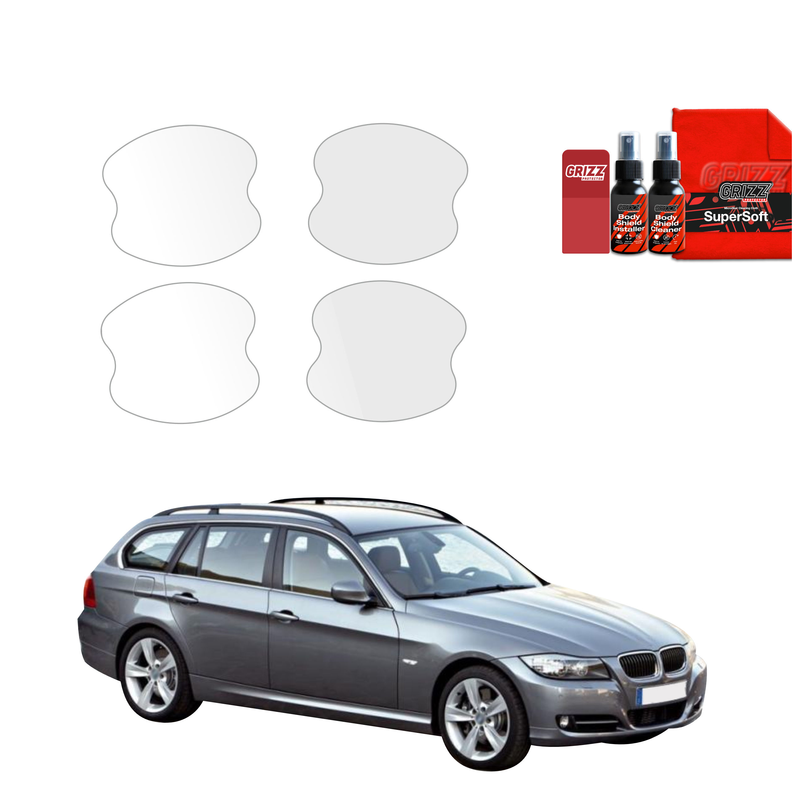 4w1 Folia ochronna pod klamki Grizz do BMW 3 E91 Kombi Pre-LCI (2004-2008)