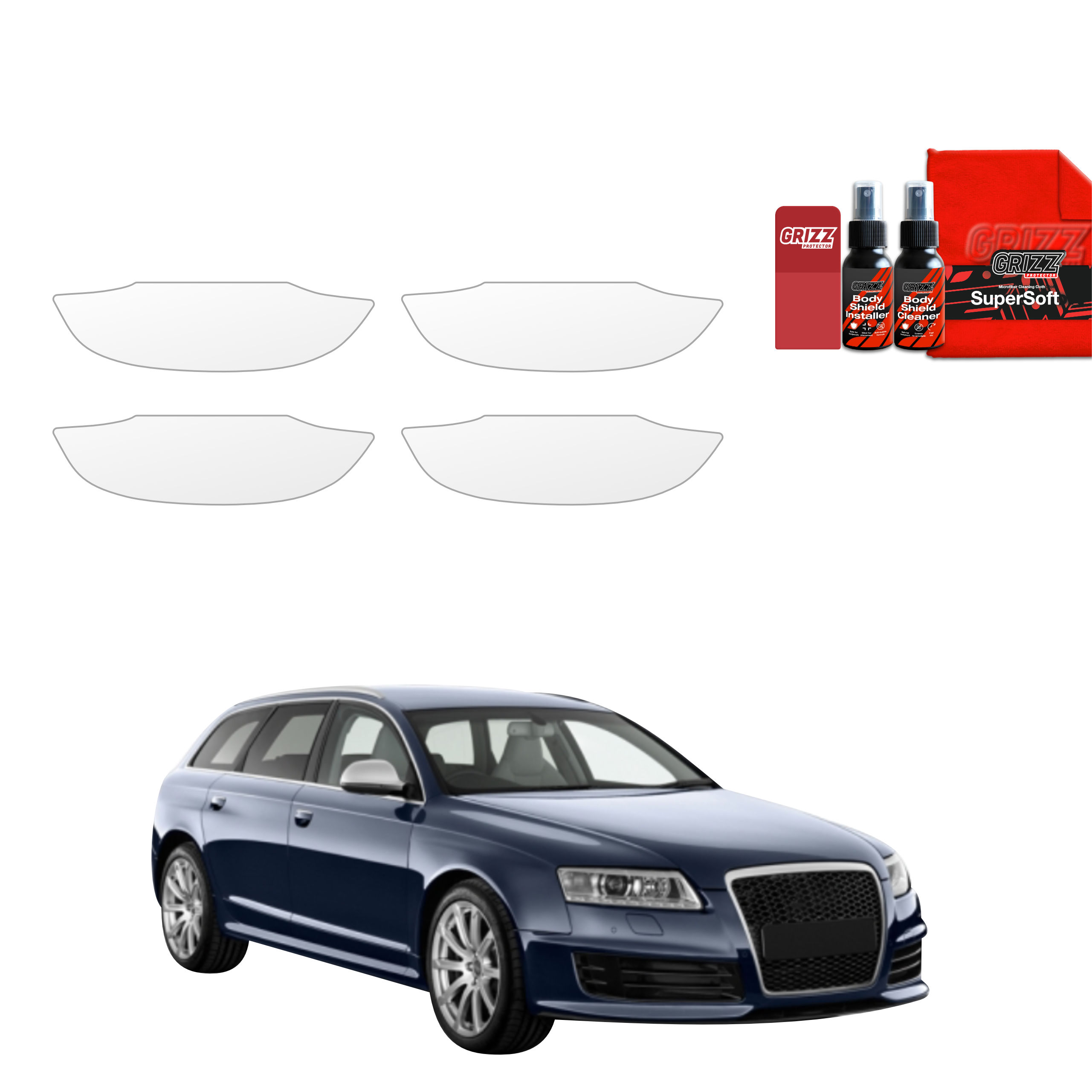 4w1 Folia ochronna pod klamki Grizz do Audi A6 C6 Avant Facelifting (2008-2011)