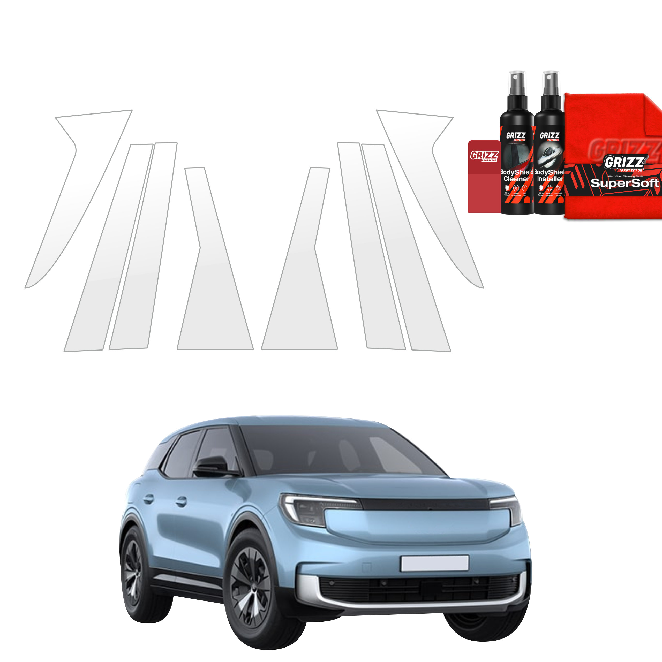 8w1 Folia ochronna na słupki Grizz do Ford Explorer EV (2024-2026)
