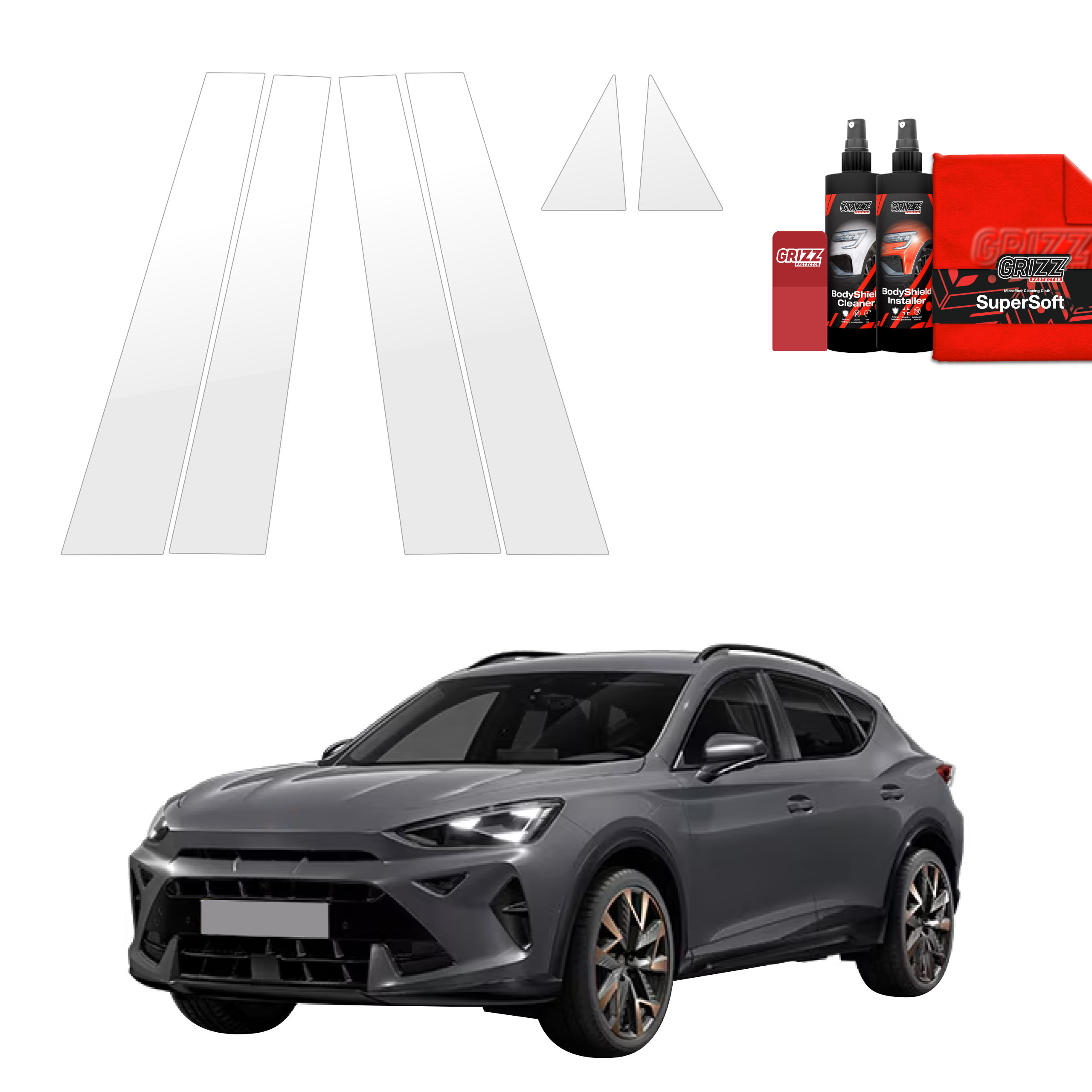 6w1 Folia ochronna na słupki Grizz do Cupra Formentor Facelift (2024-2026)