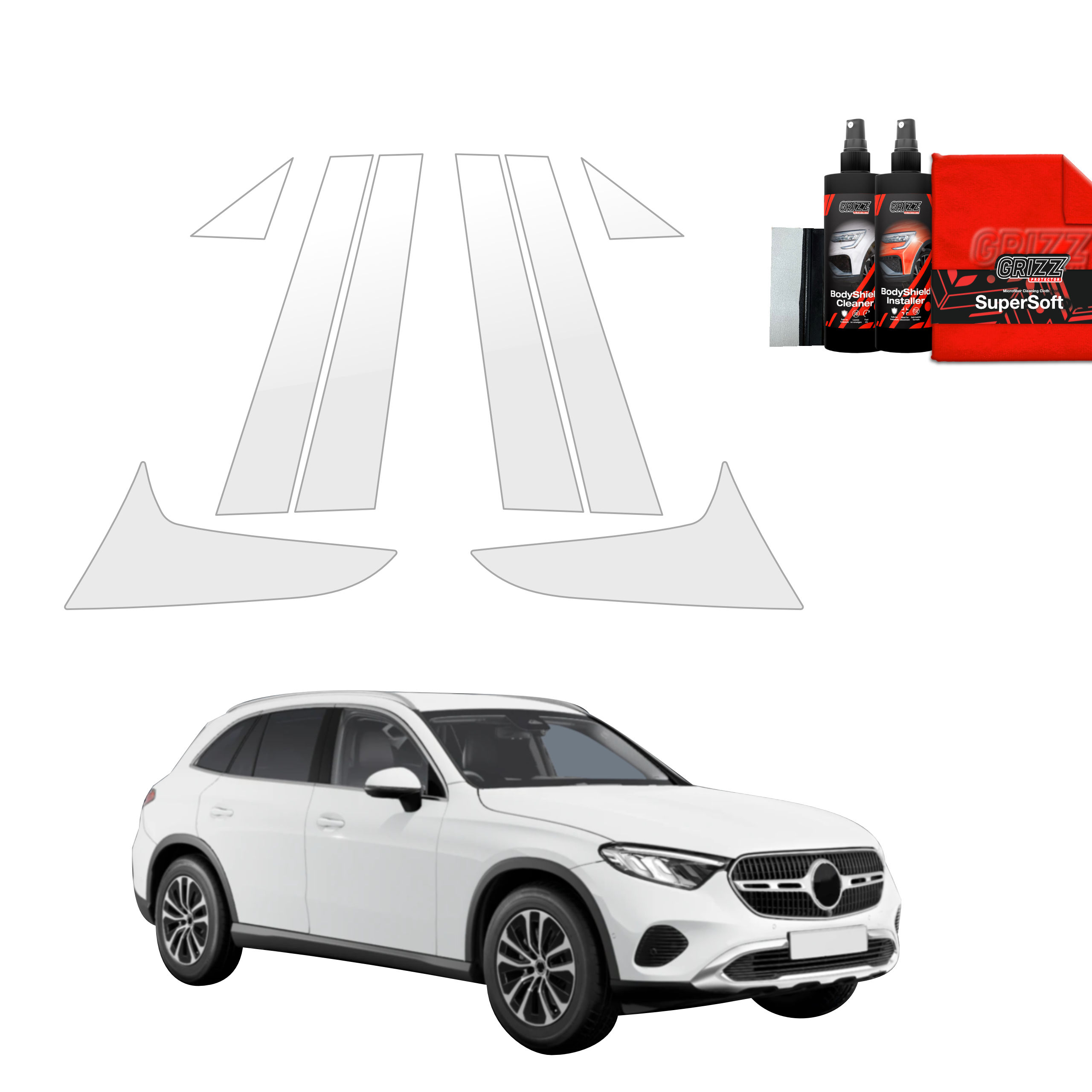 8w1 Folia ochronna na słupki Grizz do Mercedes GLC Wagon (2025-2026)