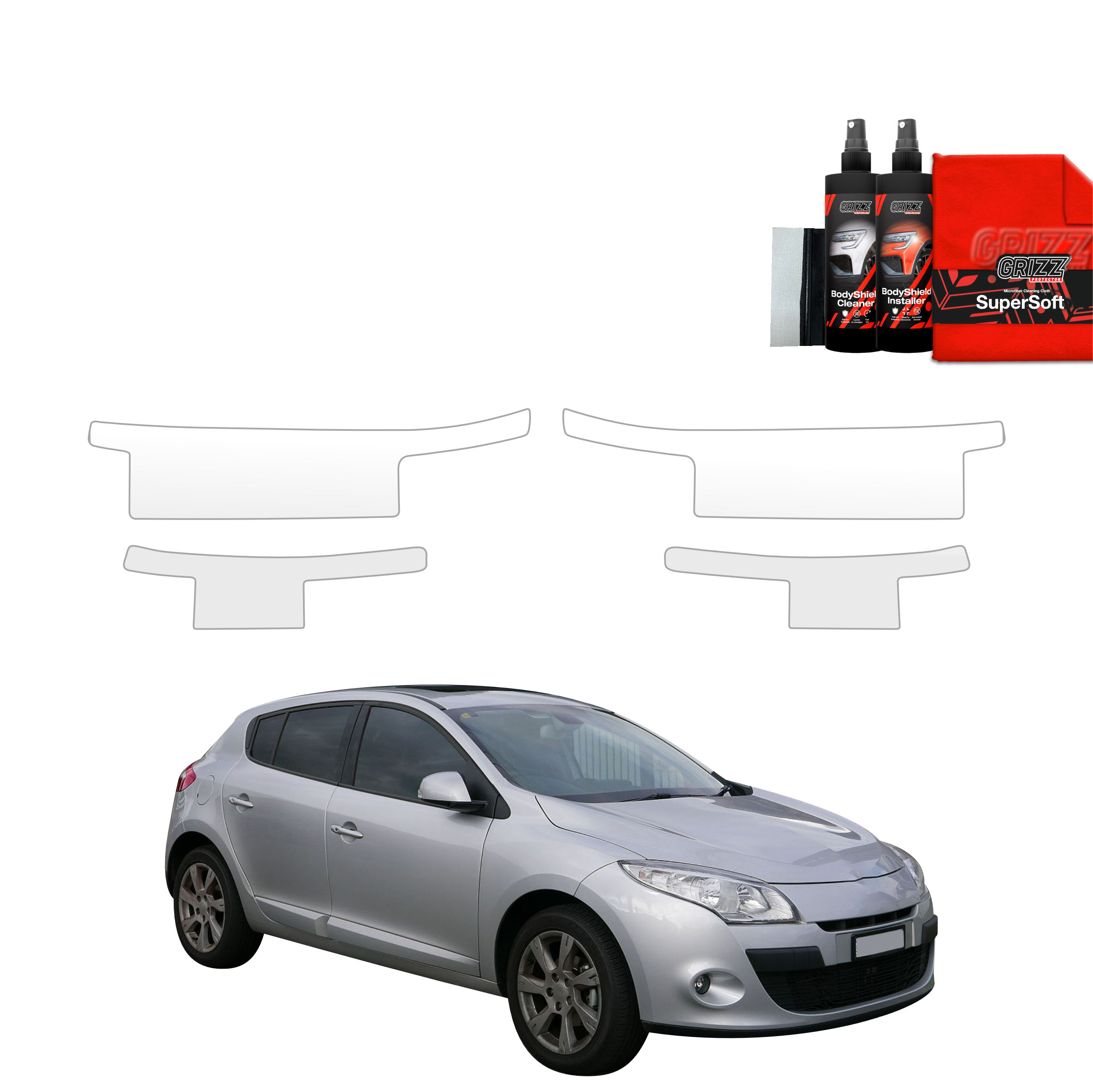 4w1 Folia ochronna na progi Grizz do Renault Megane 3 Kombi 5D (2008-2012)