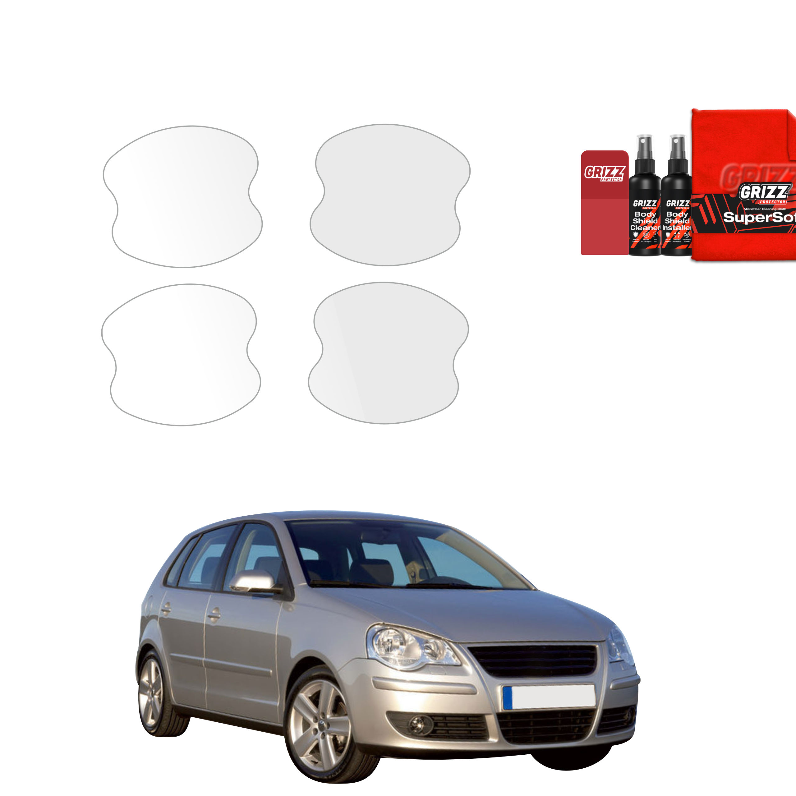 4w1 Folia ochronna pod klamki Grizz do Volkswagen Polo Hatchback 5D (2001-2009)