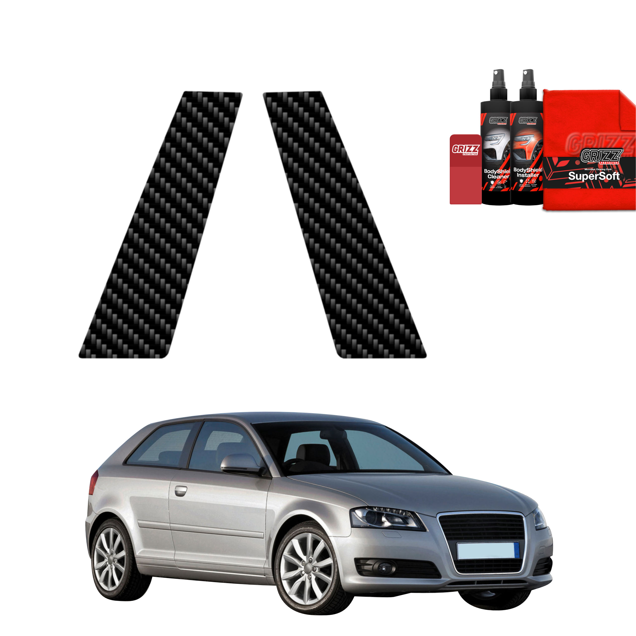 2w1 Folia karbonowa na próg bagażnika do Audi A3 8P Hatchback 3D Facelift (2008-2013)