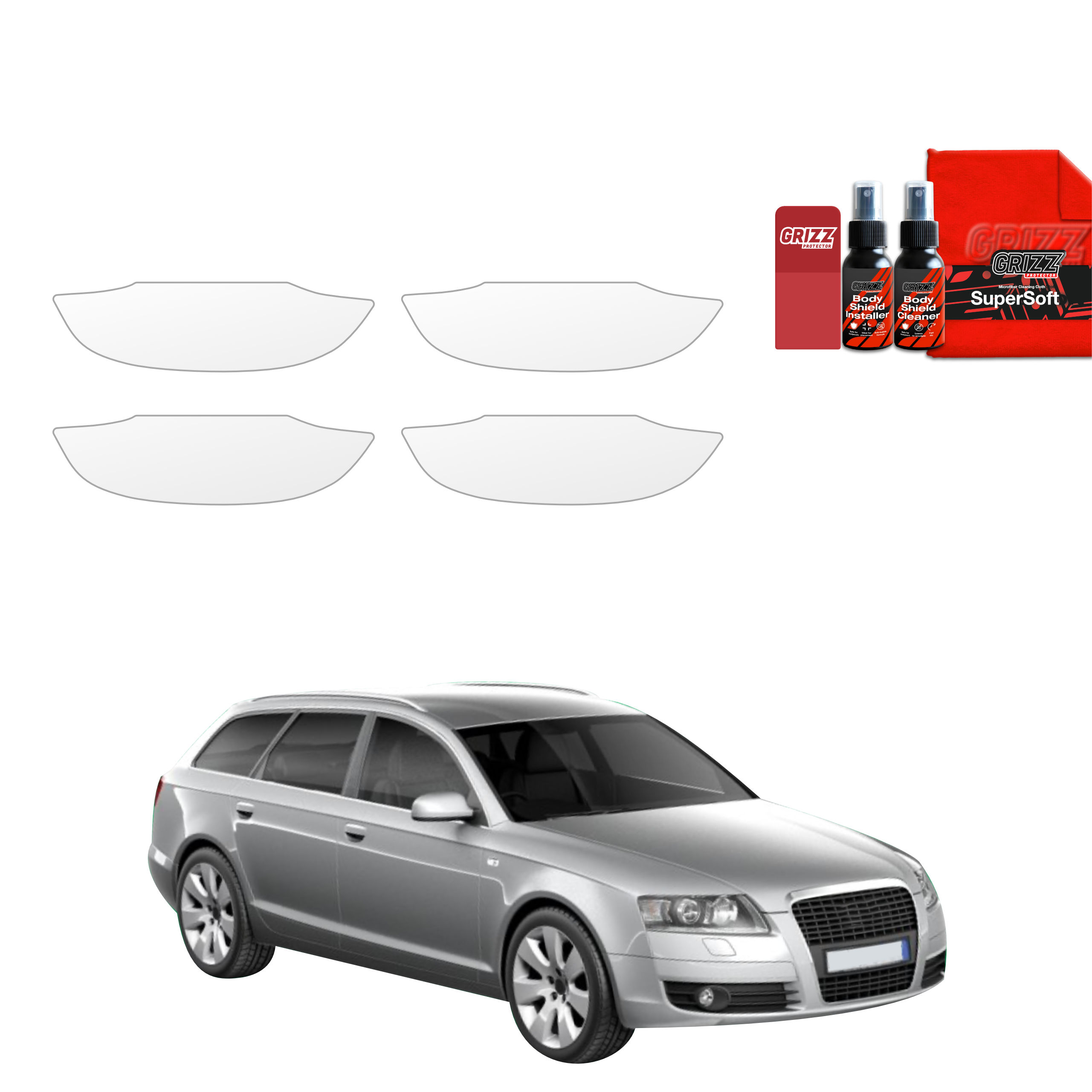 4w1 Folia ochronna pod klamki Grizz do Audi A6 C6 Avant (2004-2008)