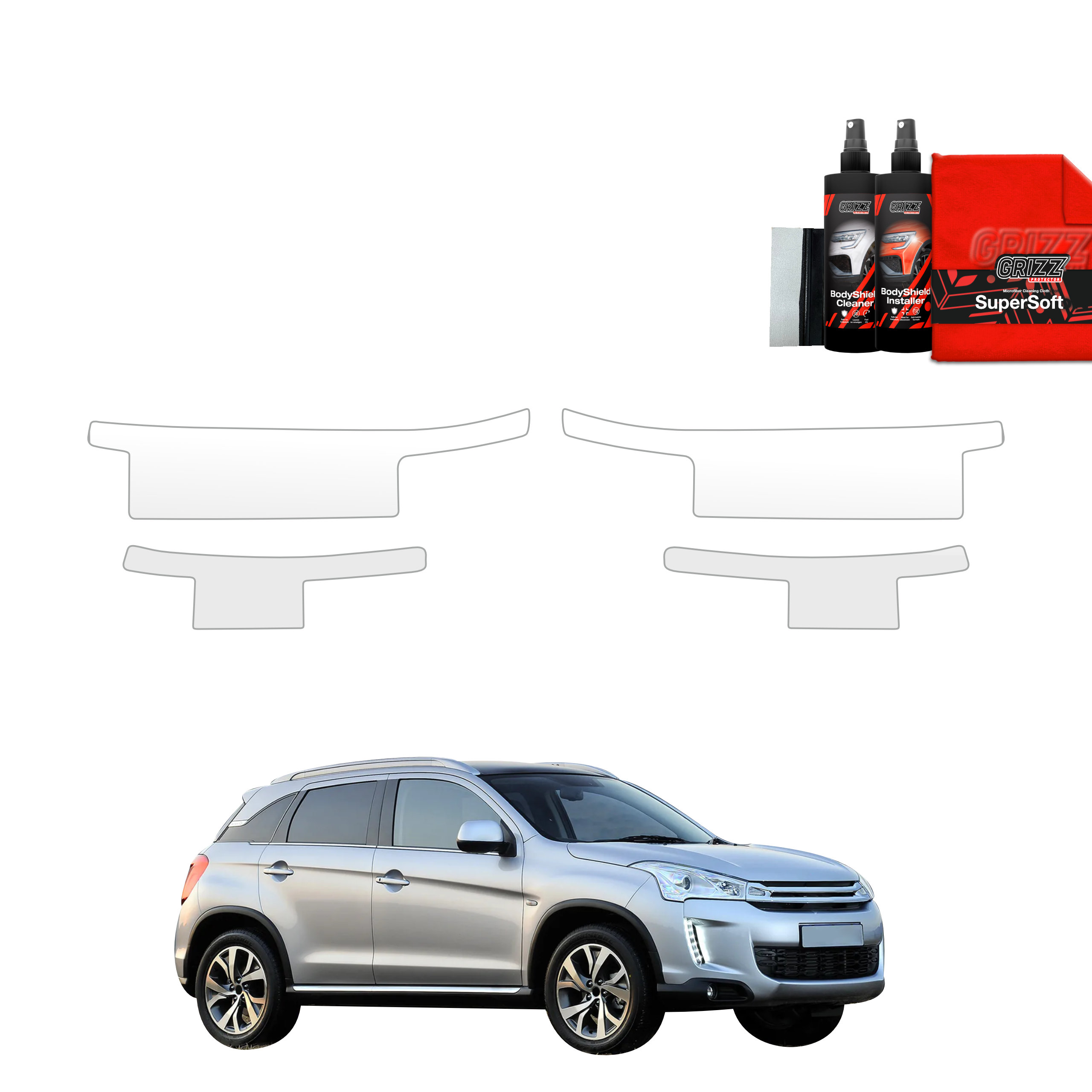 4w1 Folia ochronna na progi Grizz do Citroen C4 Aircross (2012-2017)