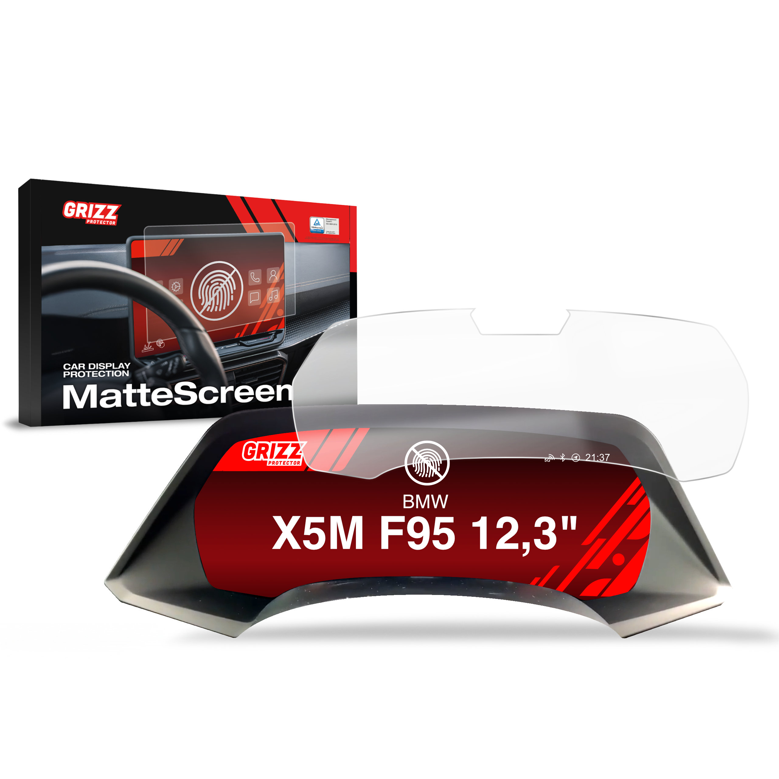 Folia antyodciskowa Grizz do BMW X5M F95 Live Cockpit Sensor 12,3" (2018-2023)