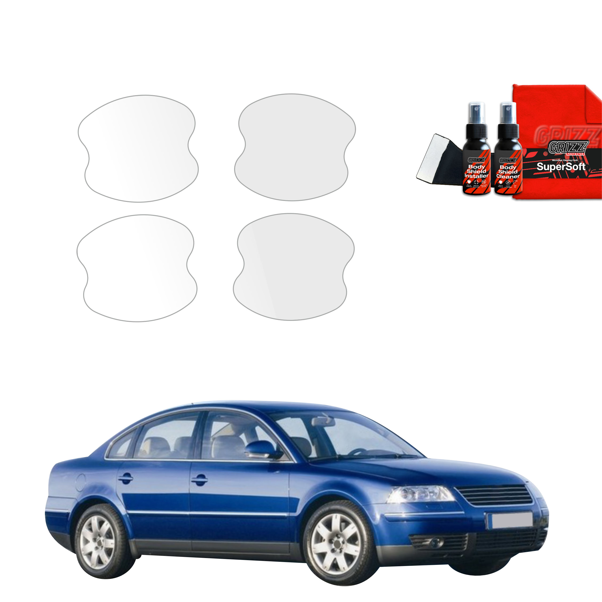 4w1 Folia ochronna pod klamki Grizz do Volkswagen Passat B5 Sedan Facelifting (2000-2005)