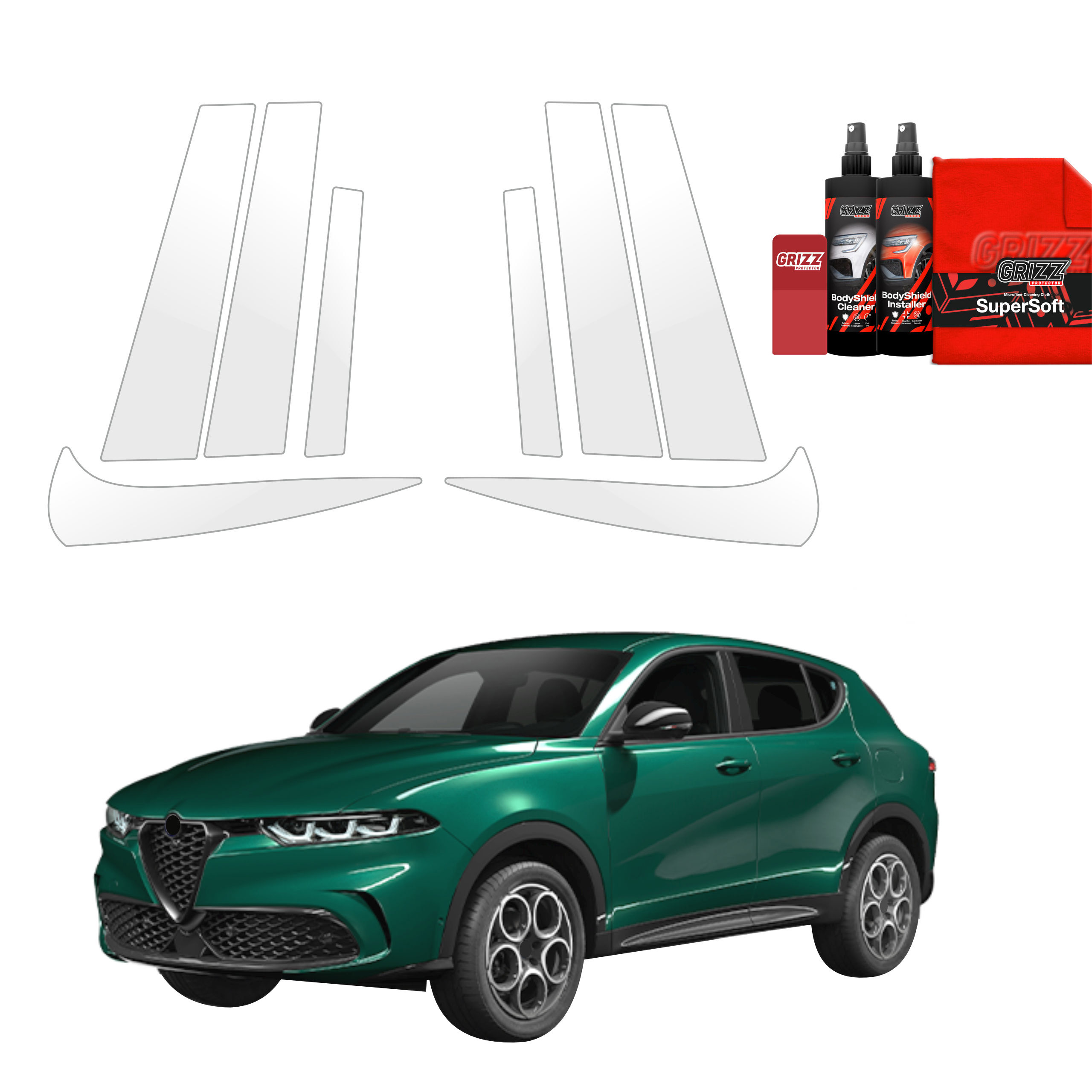 8w1 Folia ochronna na słupki Grizz do Alfa Romeo Tonale (2022-2026)