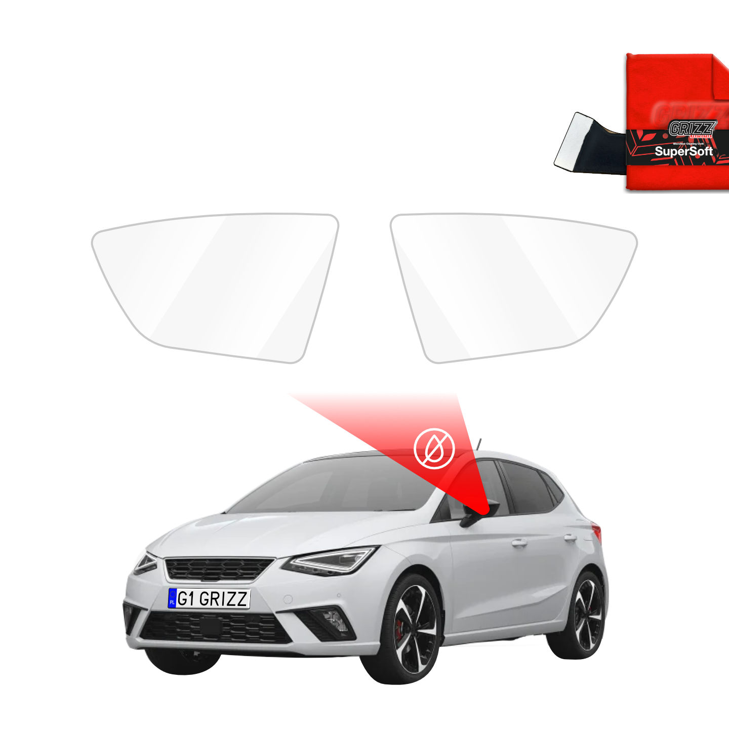 Folia przeciwdeszczowa na lusterka do Seat Ibiza (2017-2026)