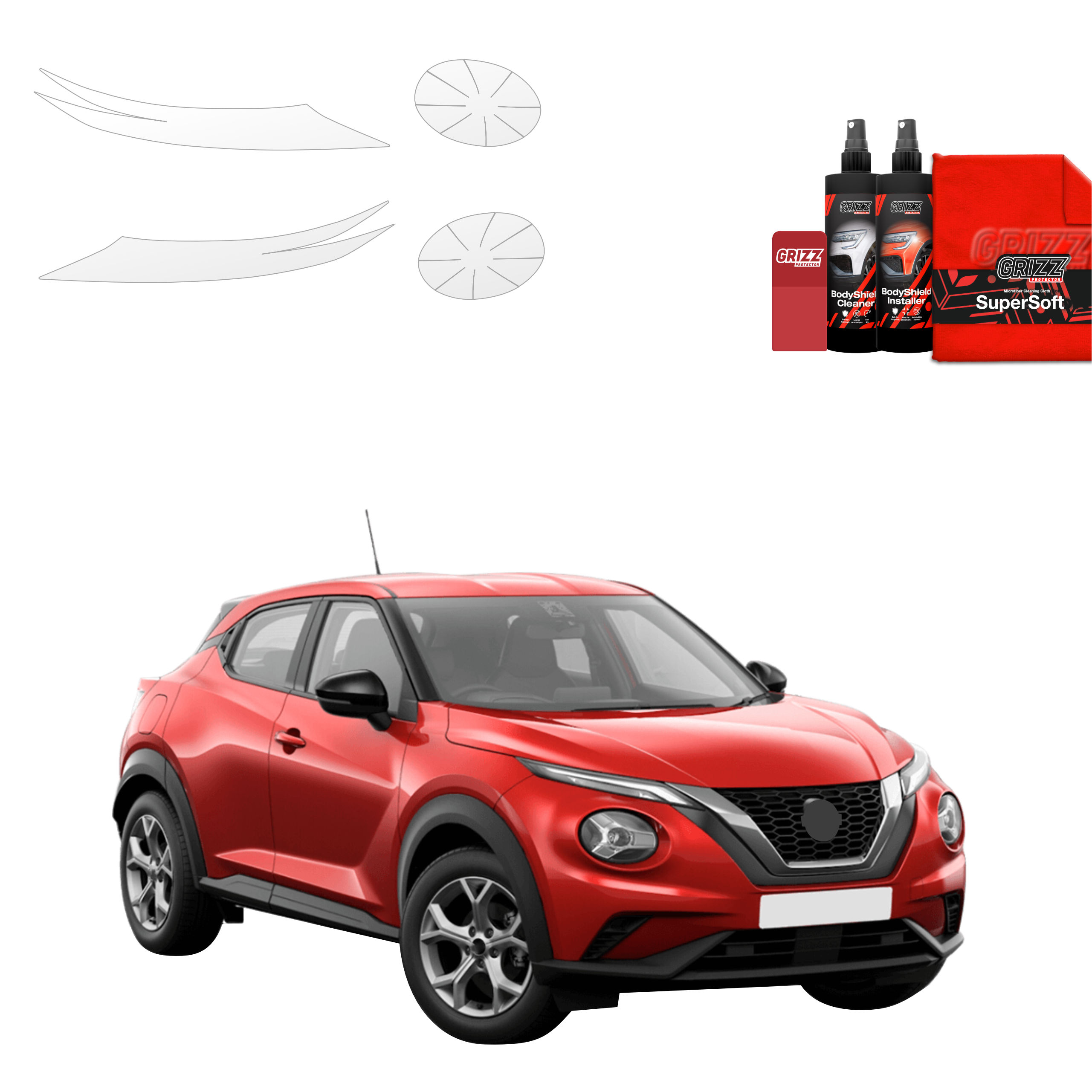 4w1 Folia ochronna na lampy Grizz do Nissan Juke Facelift (2024-2026)