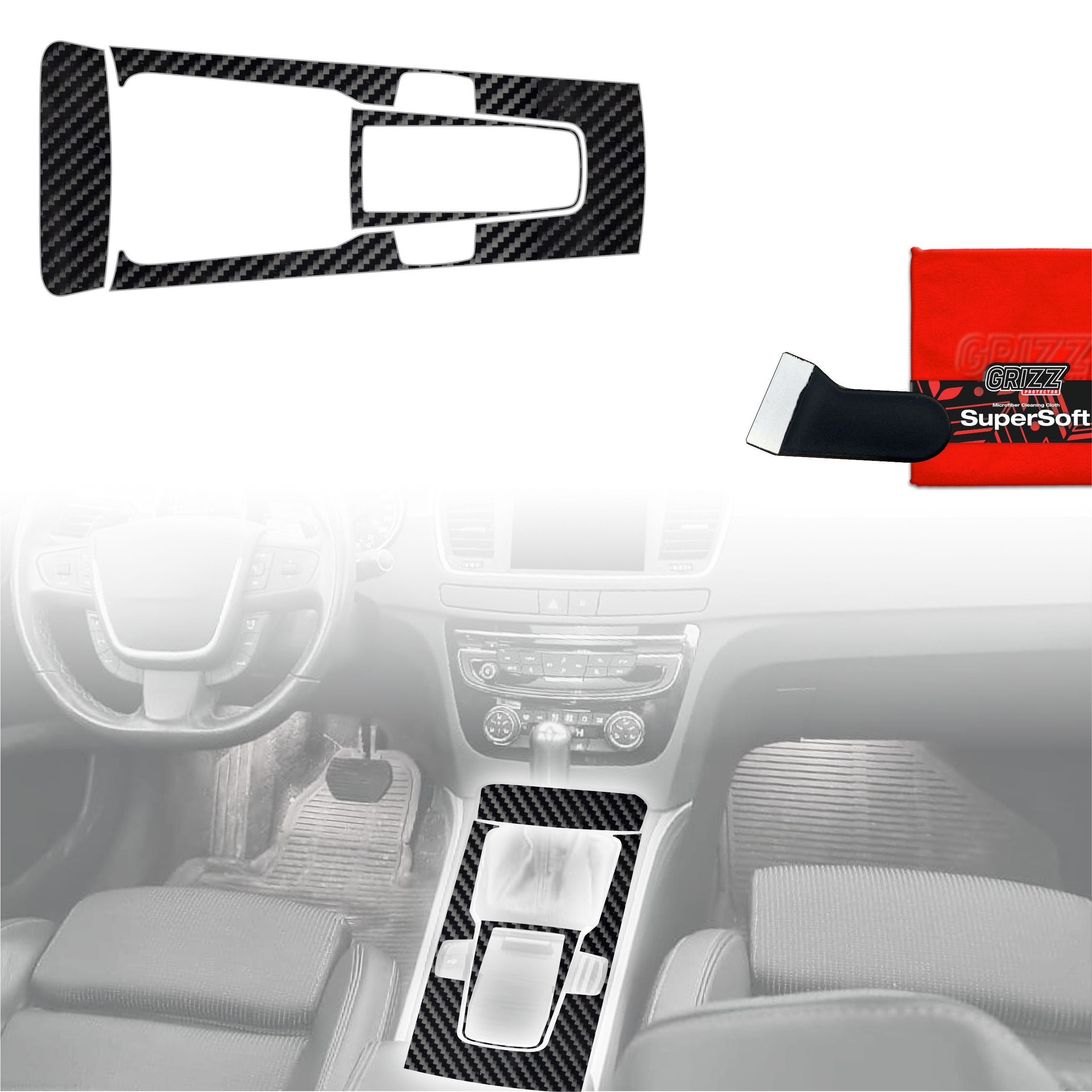 Folia do wnętrza Peugeot 508 (2010-2018) GRIZZ 3w1 Karbonowa Połyskująca