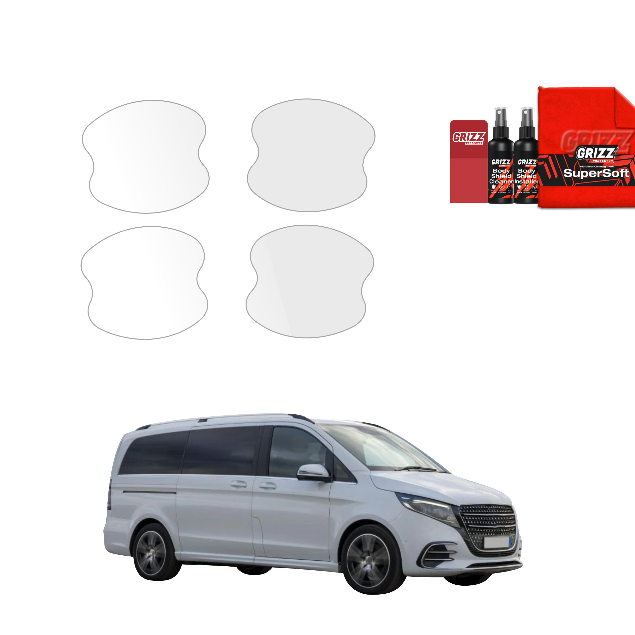 4w1 Folia ochronna pod klamki Grizz do Mercedes V Klasa (2025-2026)