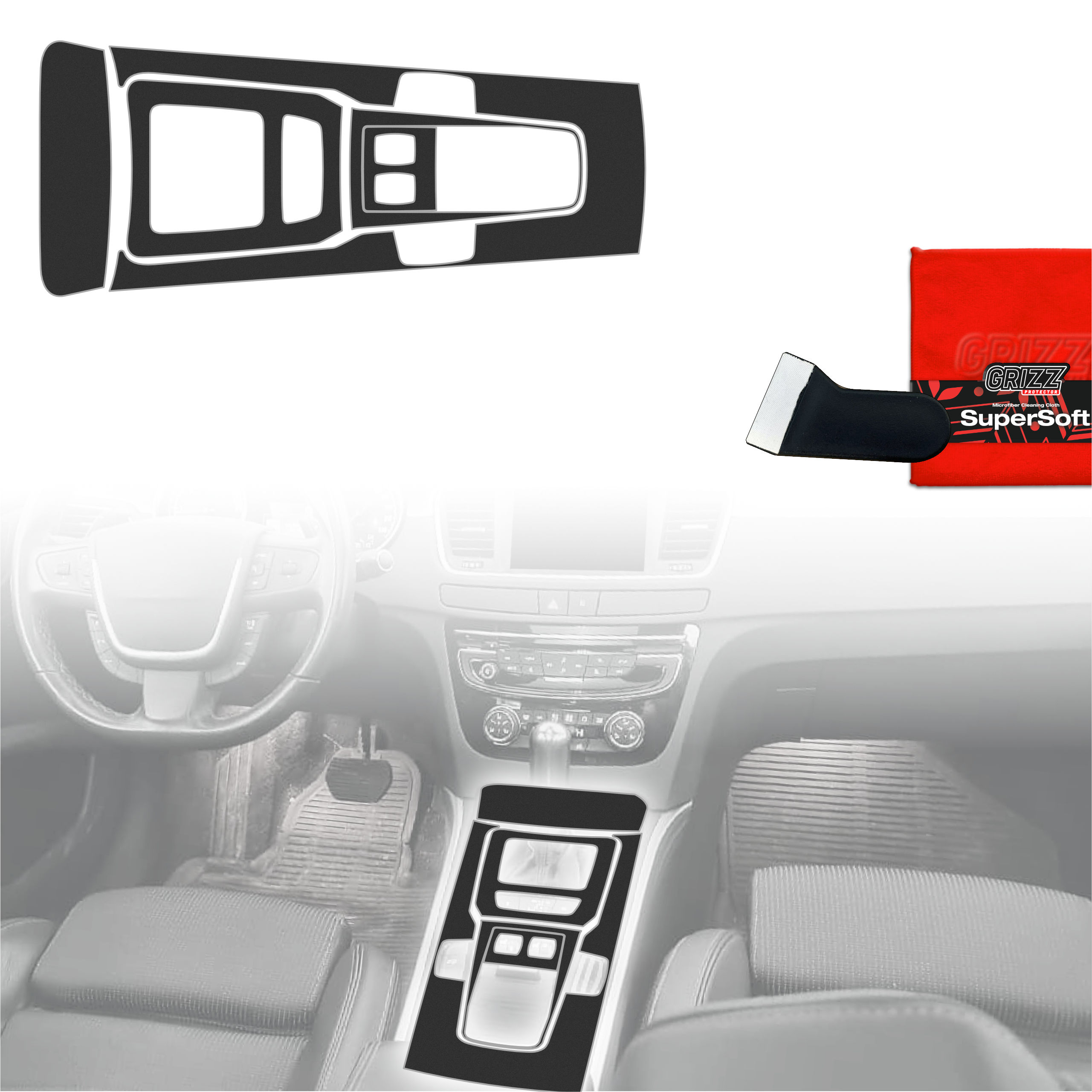 Folia do wnętrza Peugeot 508 (2010-2018) GRIZZ 5w1 Czarna Antyodciskowa