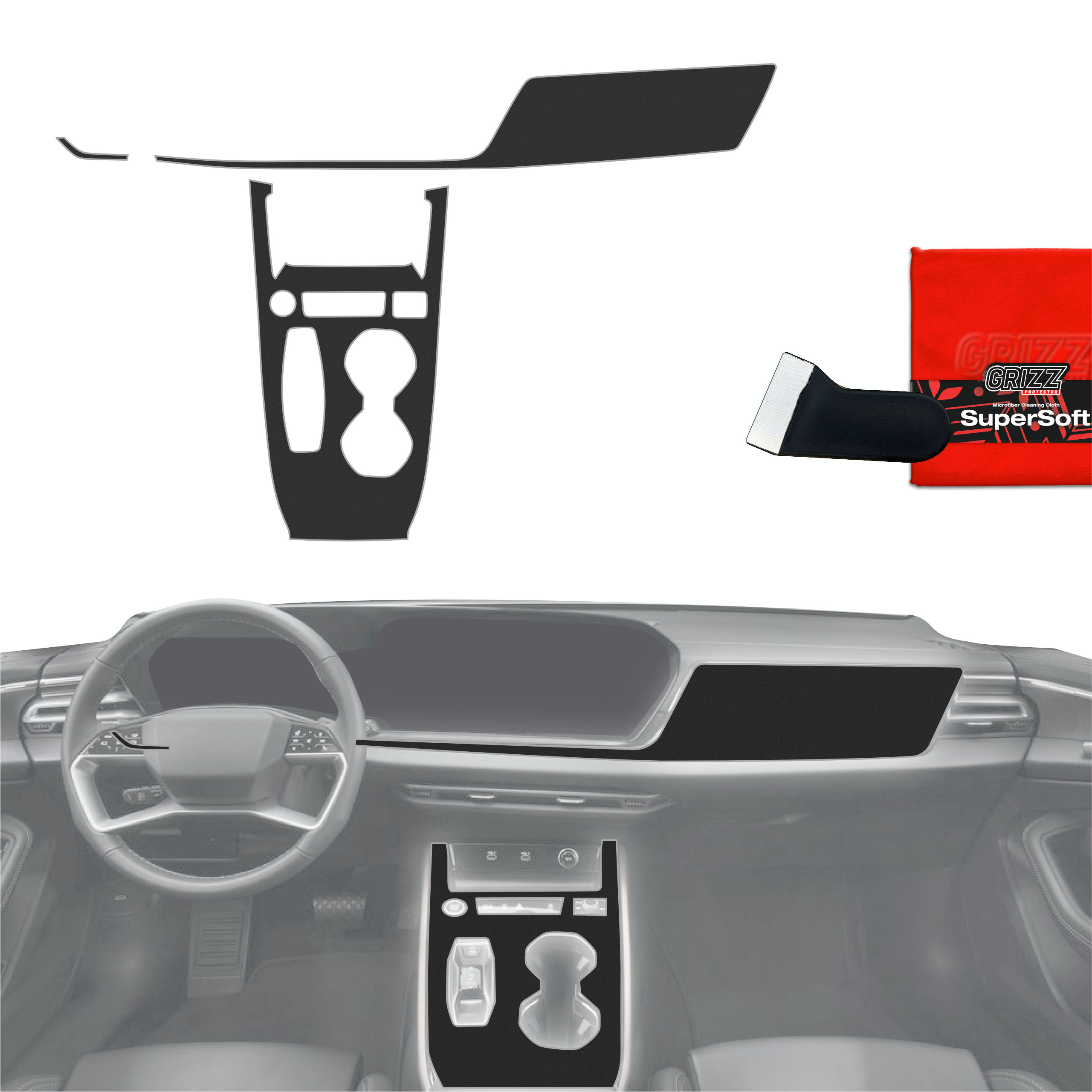 Folia do wnętrza Audi A5 B10 (2025-2026) GRIZZ 3w1 Czarna Antyodciskowa