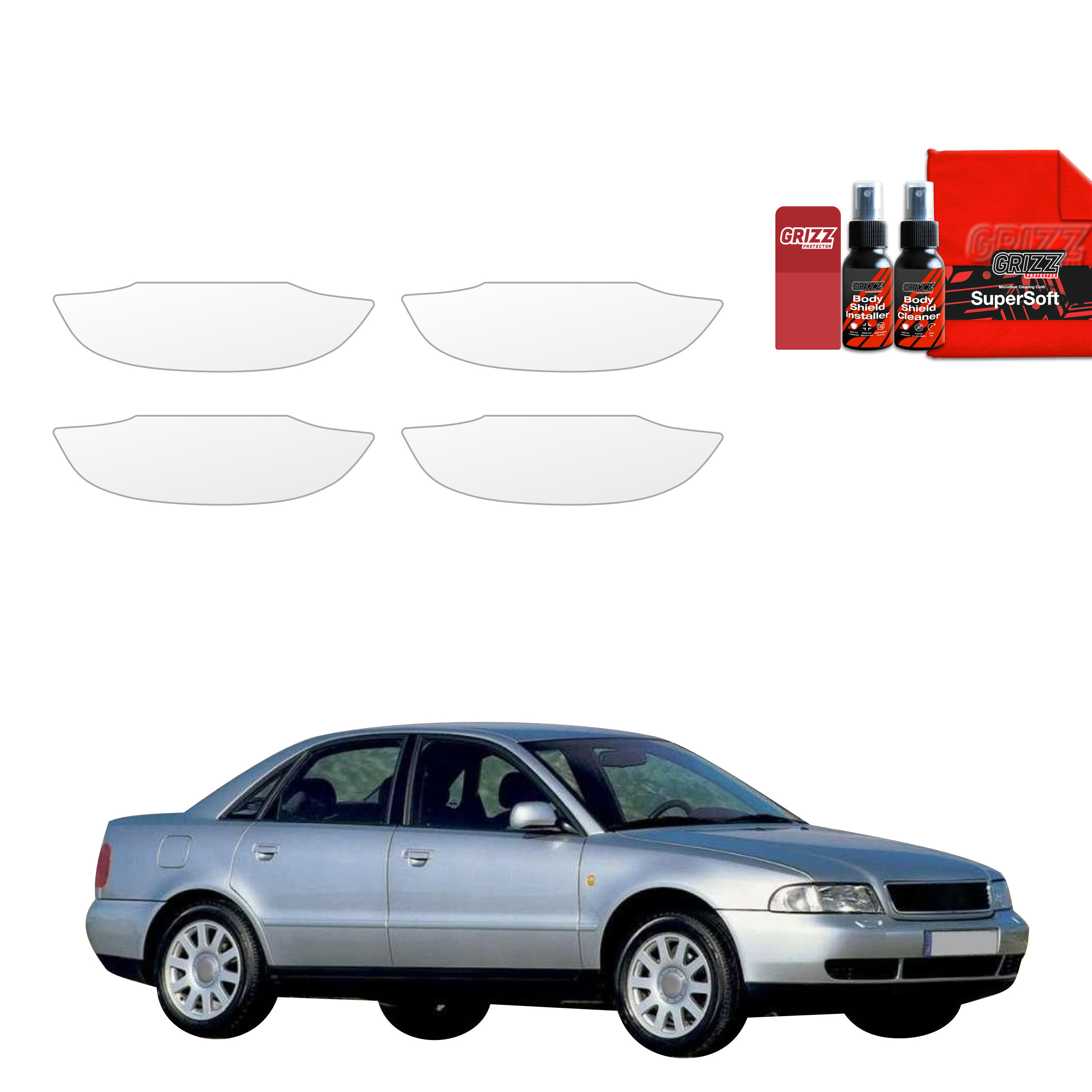 4w1 Folia ochronna pod klamki Grizz do Audi A4 B5 Sedan (1994-2001)