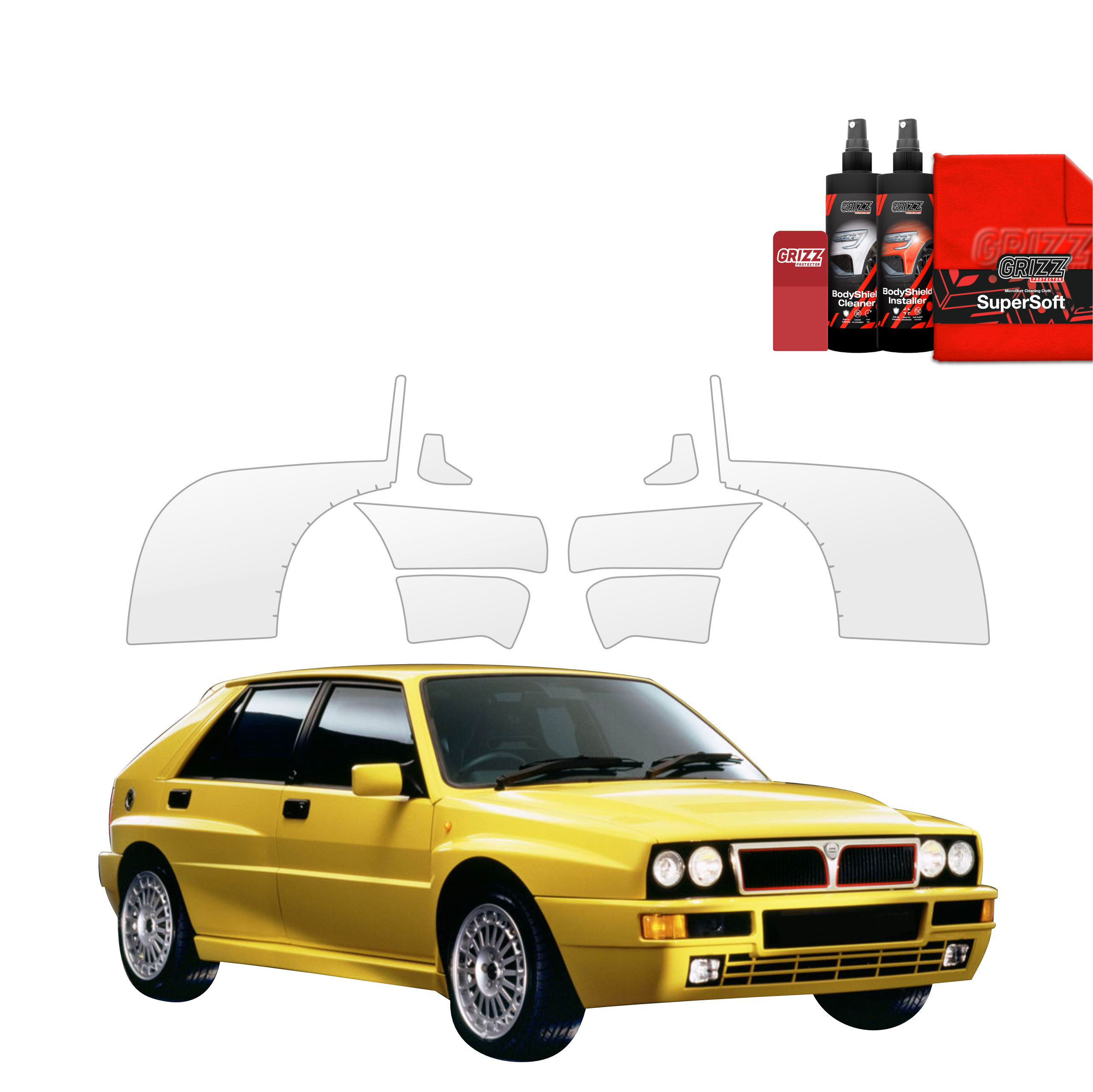 8w1 Folia ochronna na tylne nadkola Grizz do Lancia Delta Integrale (1992-1994)