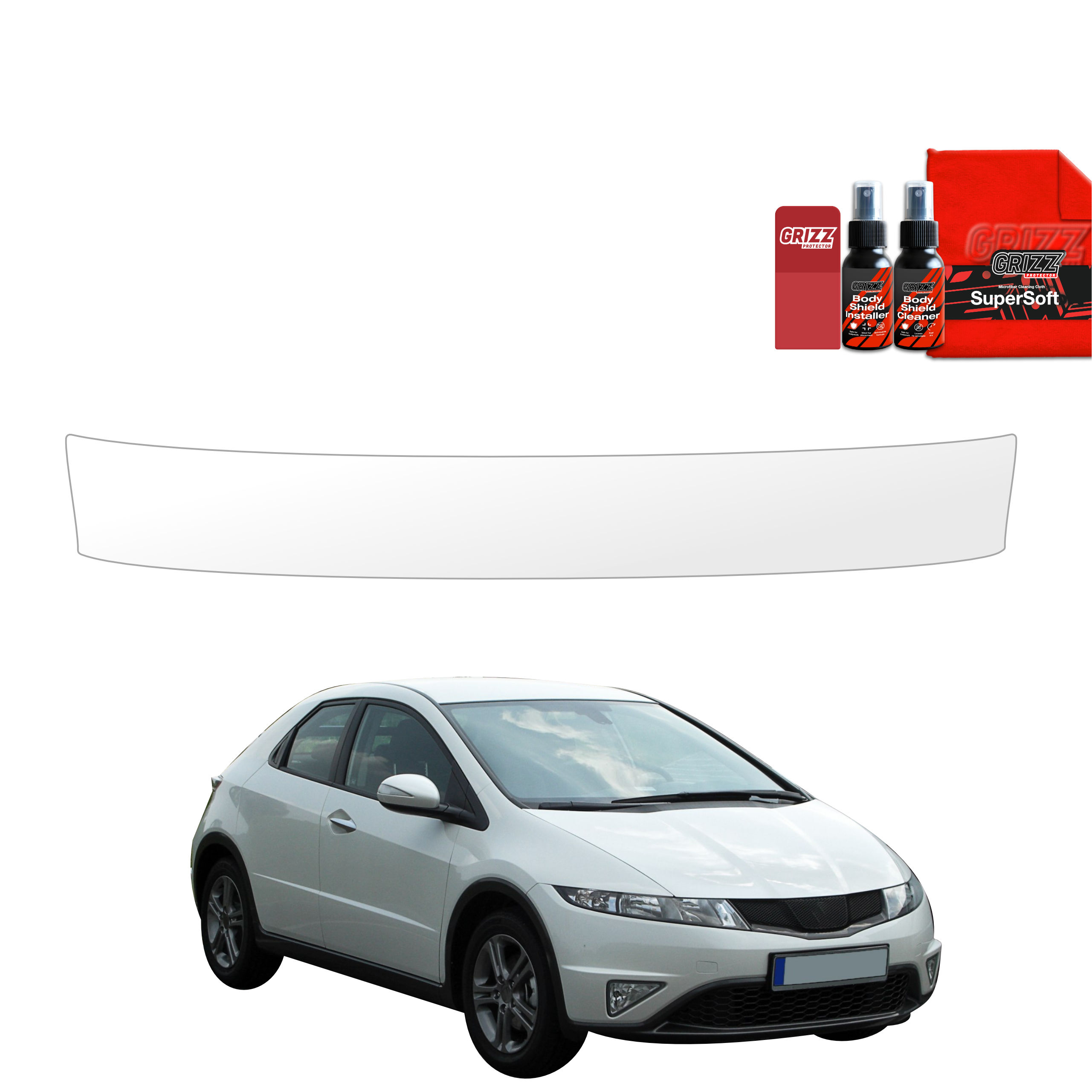 Folia ochronna na próg bagażnika Grizz do Honda Civic 8 Hatchback 5D (2009-2011)